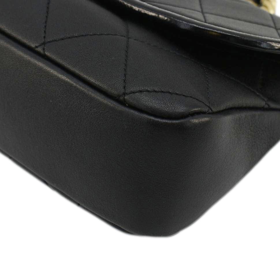 CHANEL La Parisienne Small Quilted Lambskin Leather Shoulder Bag Black - Image 12