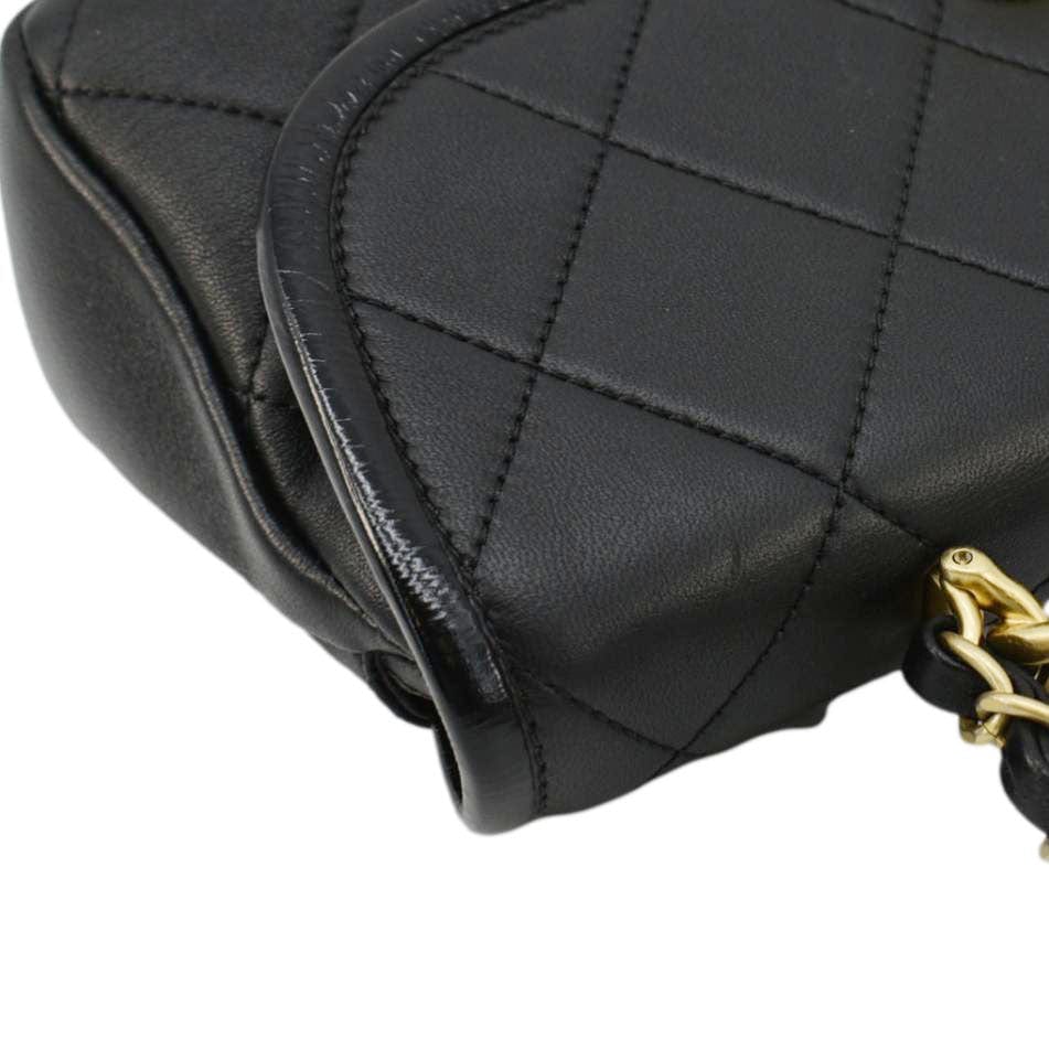 CHANEL La Parisienne Small Quilted Lambskin Leather Shoulder Bag Black - Image 7