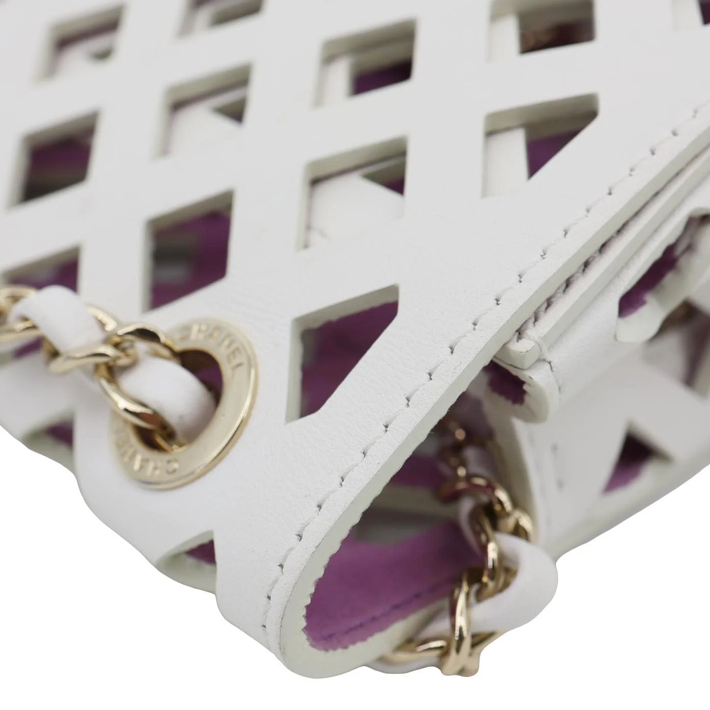 CHANEL See Through Flap Small Lambskin Leather Shoulder Bag White - Image 9