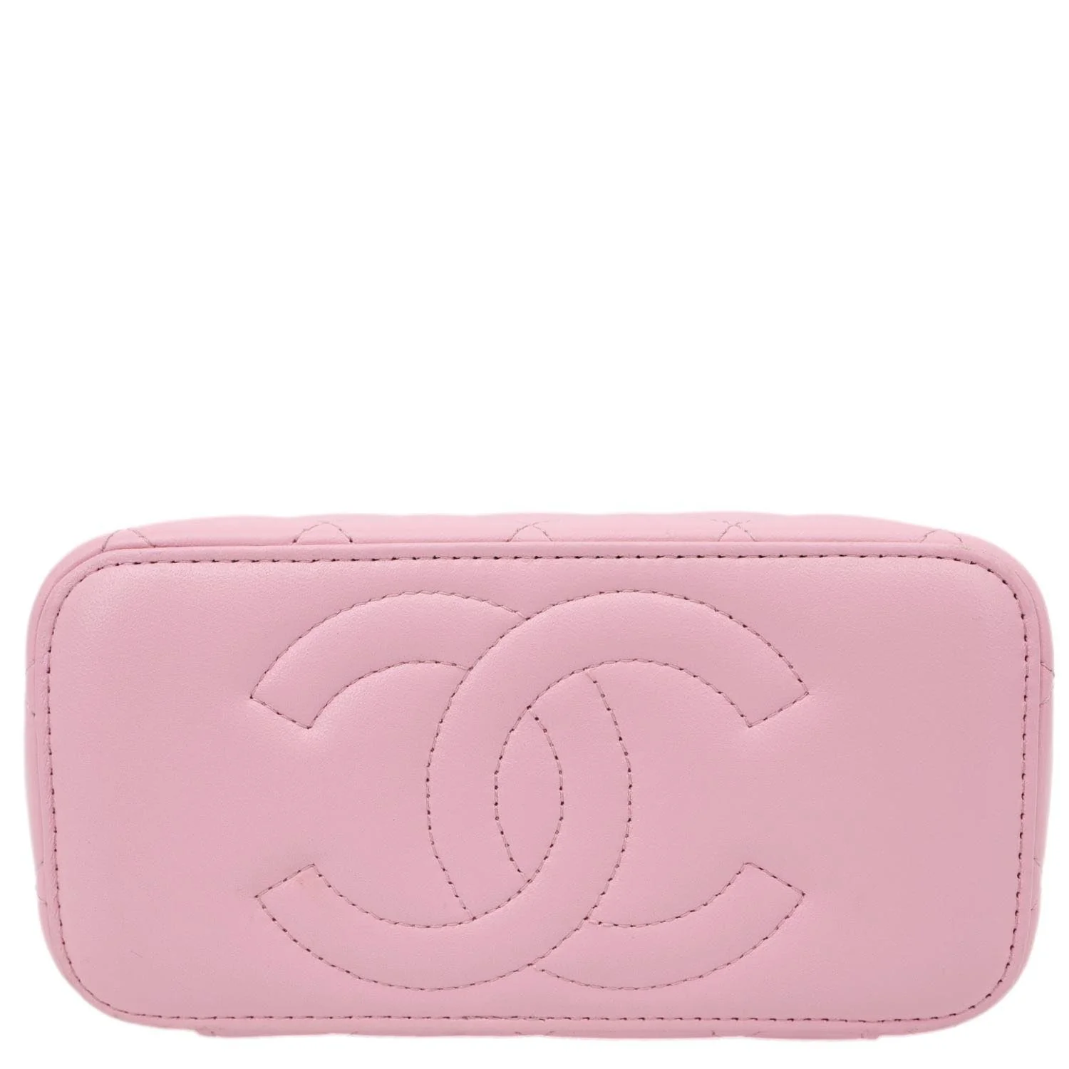 CHANEL Vanity Case Small Quilted Leather Top Handle Chain Shoulder Bag Pink - Image 11