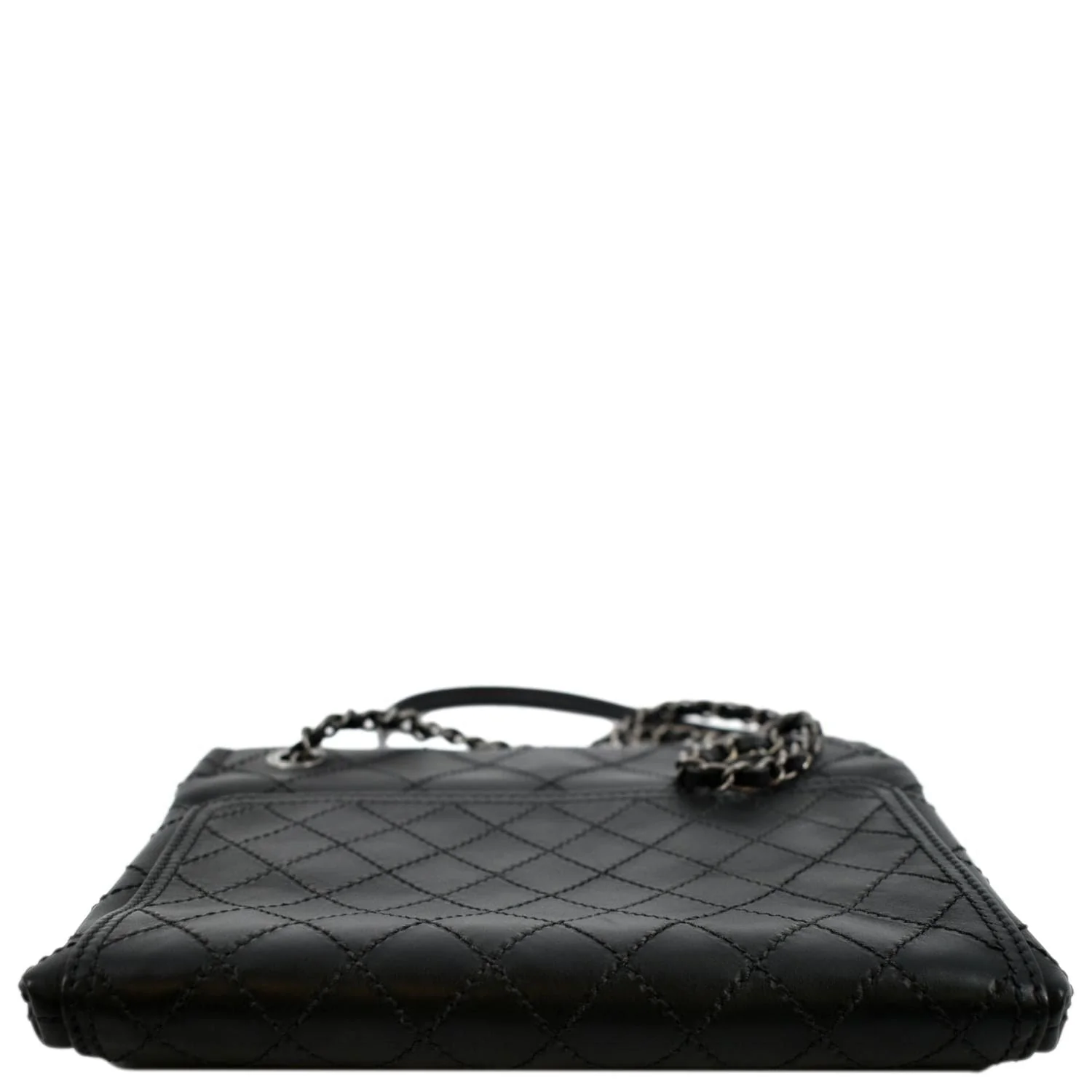 CHANEL Stitched CC Pocket Leather Shoulder Bag Black - Image 11