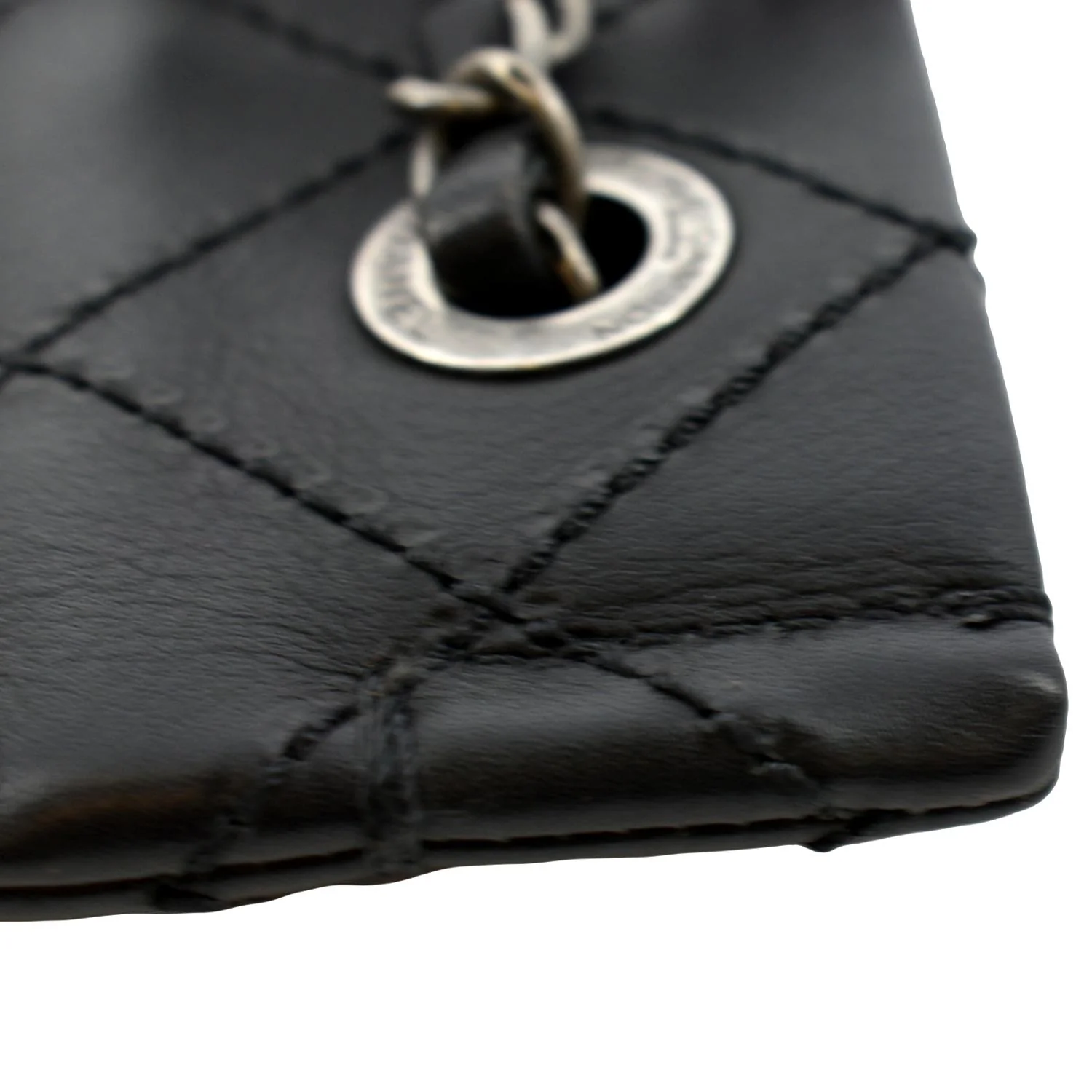 CHANEL Stitched CC Pocket Leather Shoulder Bag Black - Image 7