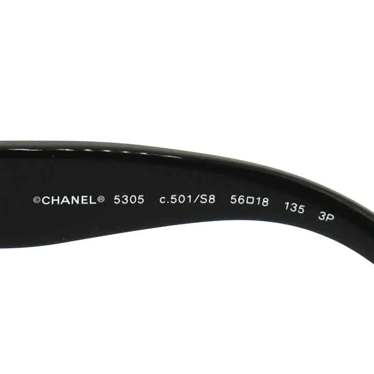 CHANEL 5305 - c.501/S8 Square Frame Chain-Link Sunglasses Black - Image 10