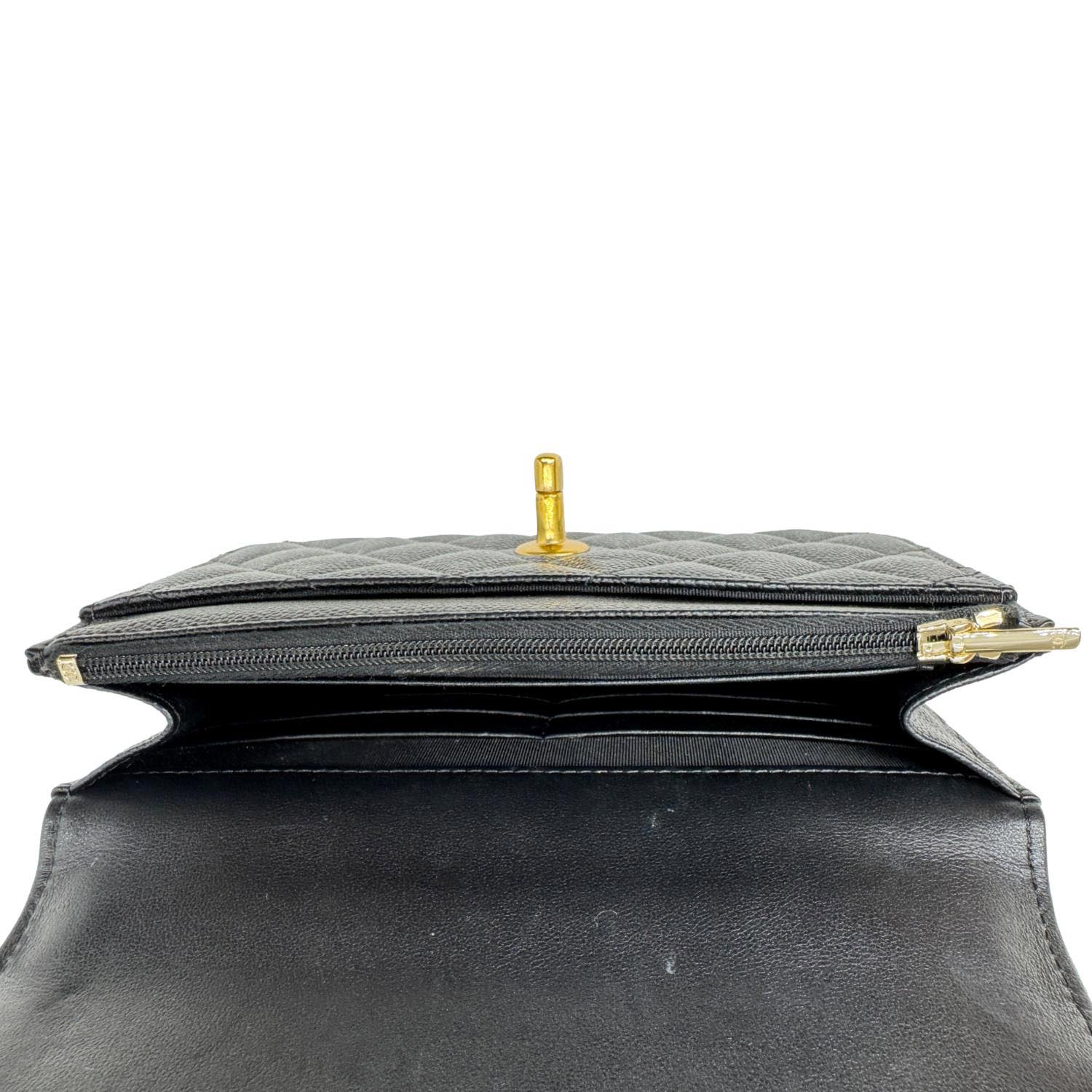 CHANEL Sweet Heart Flap Quilted Leather Wallet On Chain Crossbody Bag Black - Image 15