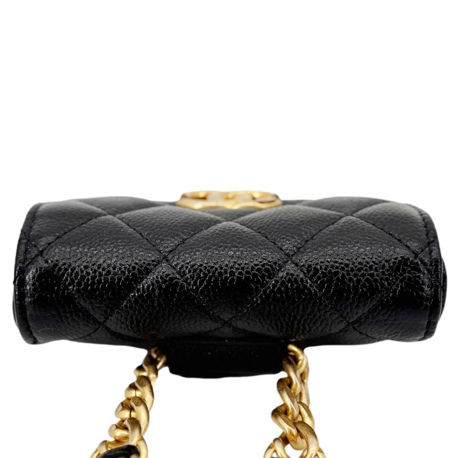 CHANEL Sweetheart CC Chain Quilted Caviar Leather Belt Bag Black - Image 4