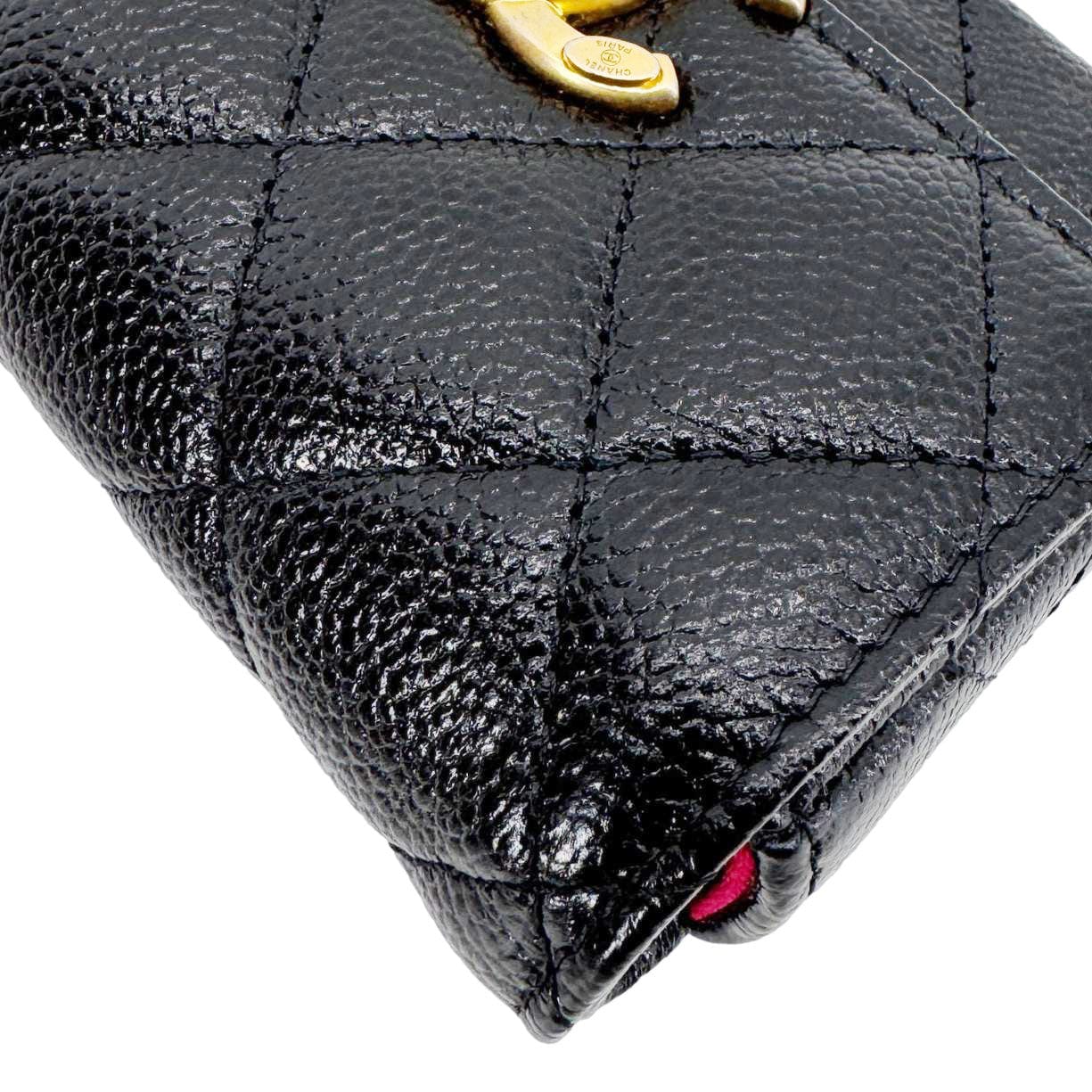 CHANEL Sweetheart CC Chain Quilted Caviar Leather Belt Bag Black - Image 8