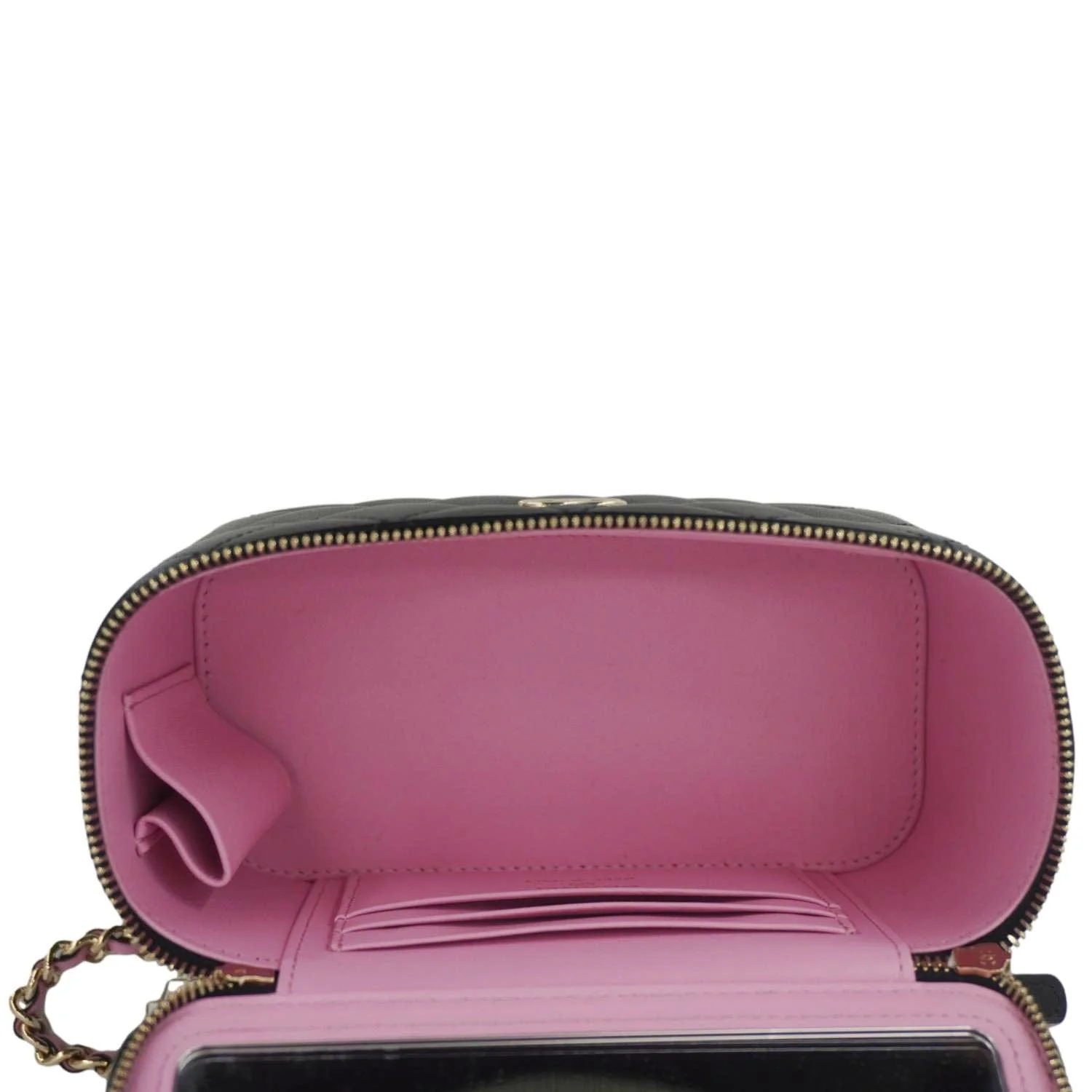 CHANEL Vanity Case Quilted Leather Top Handle Crossbody Bag Black - Image 13
