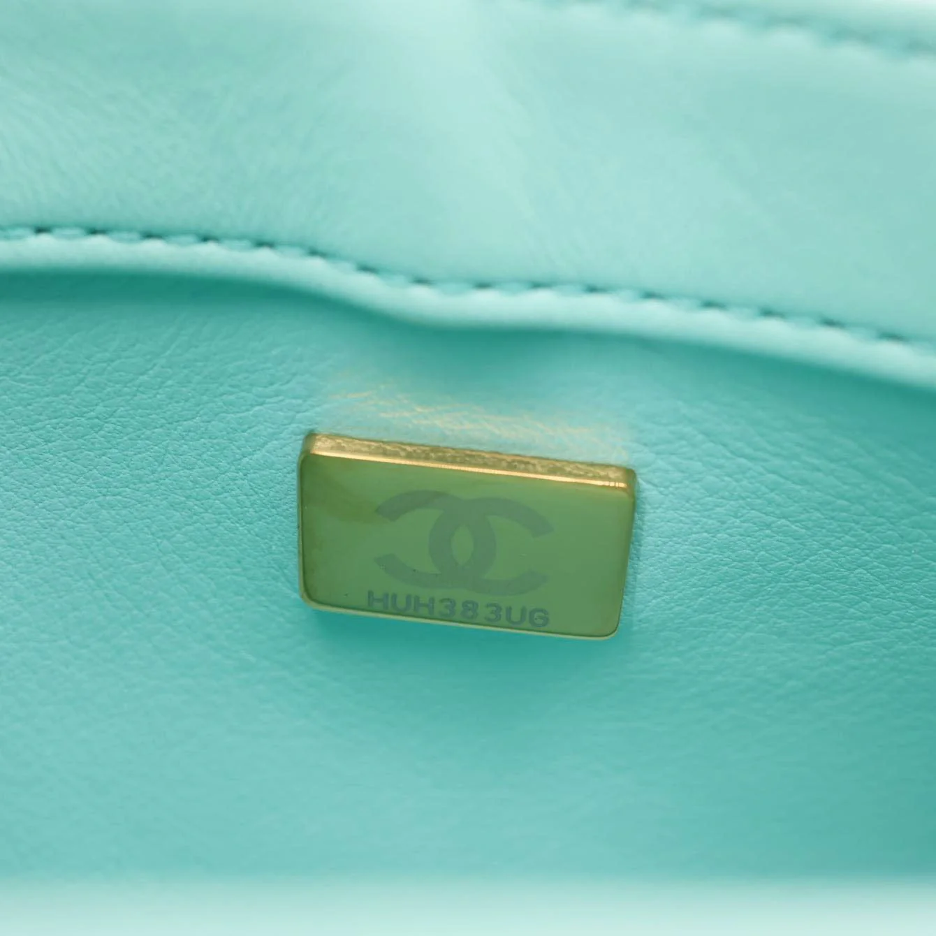 CHANEL Trendy CC Flap Mini Quilted Lambskin Top Handle Shoulder Bag Turquoise - Image 10
