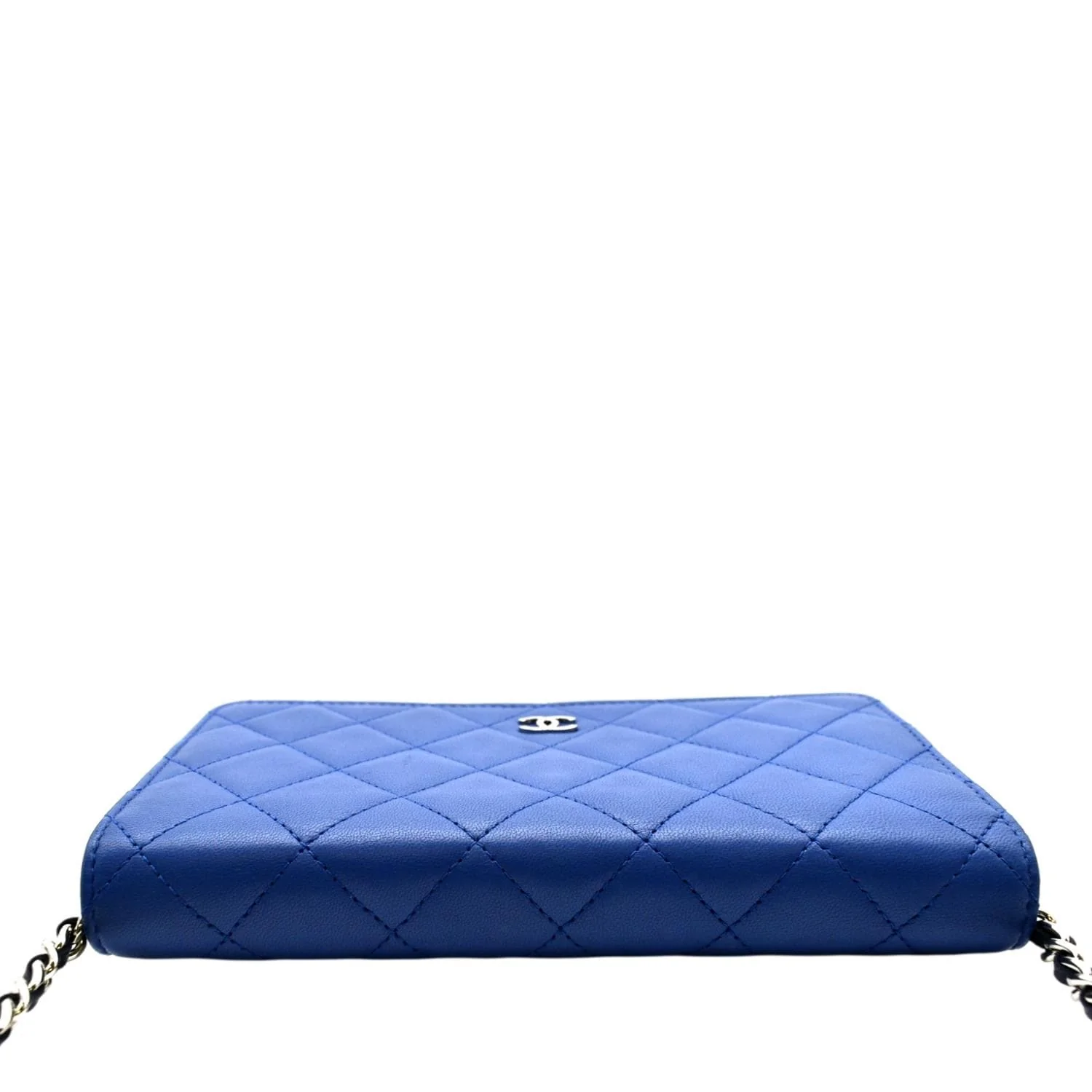 CHANEL WOC Quilted Leather Crossbody Tricolor Wallet Blue - Image 4
