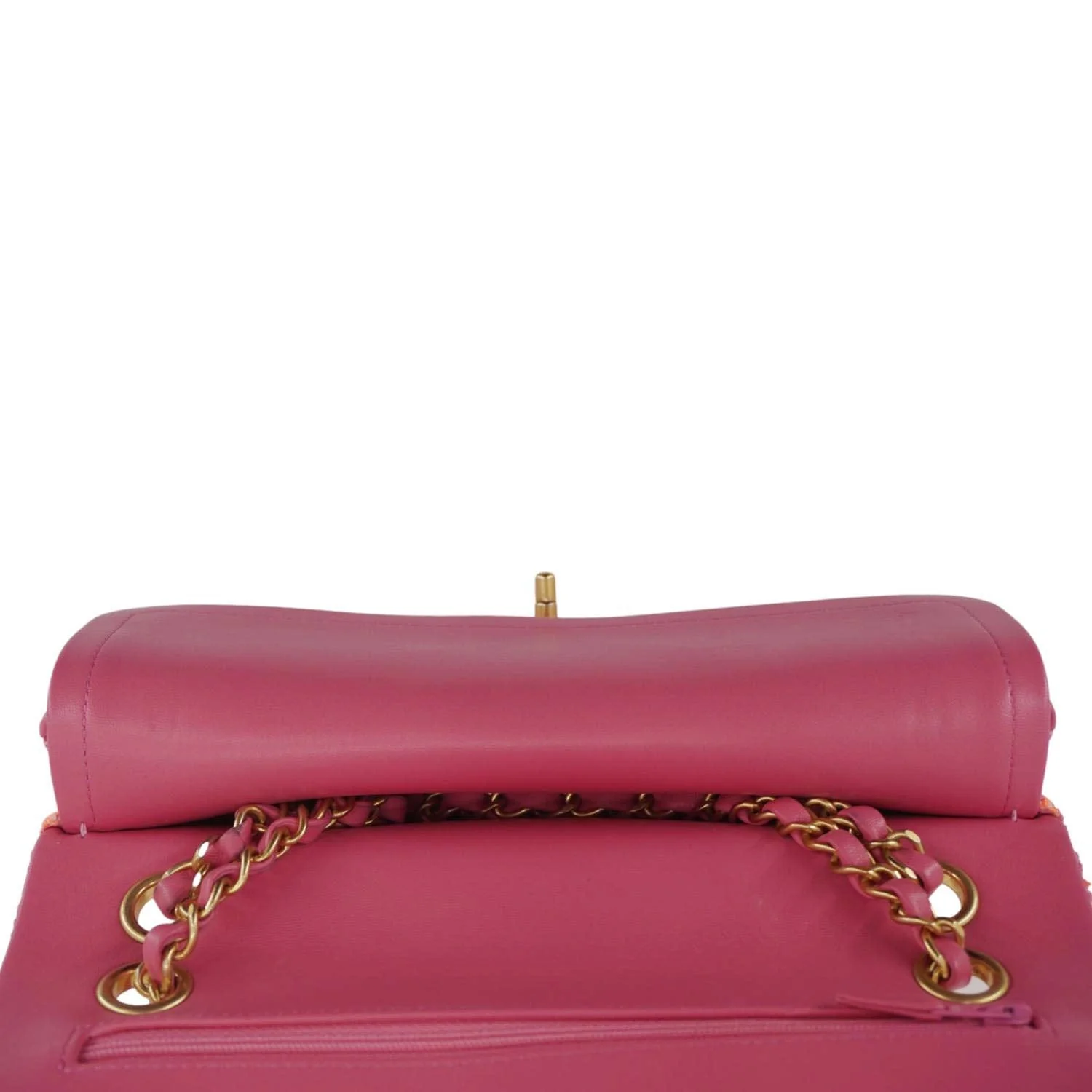 CHANEL Rectangular Flap Medium Quilted Tweed Shoulder Bag Pink - Image 13