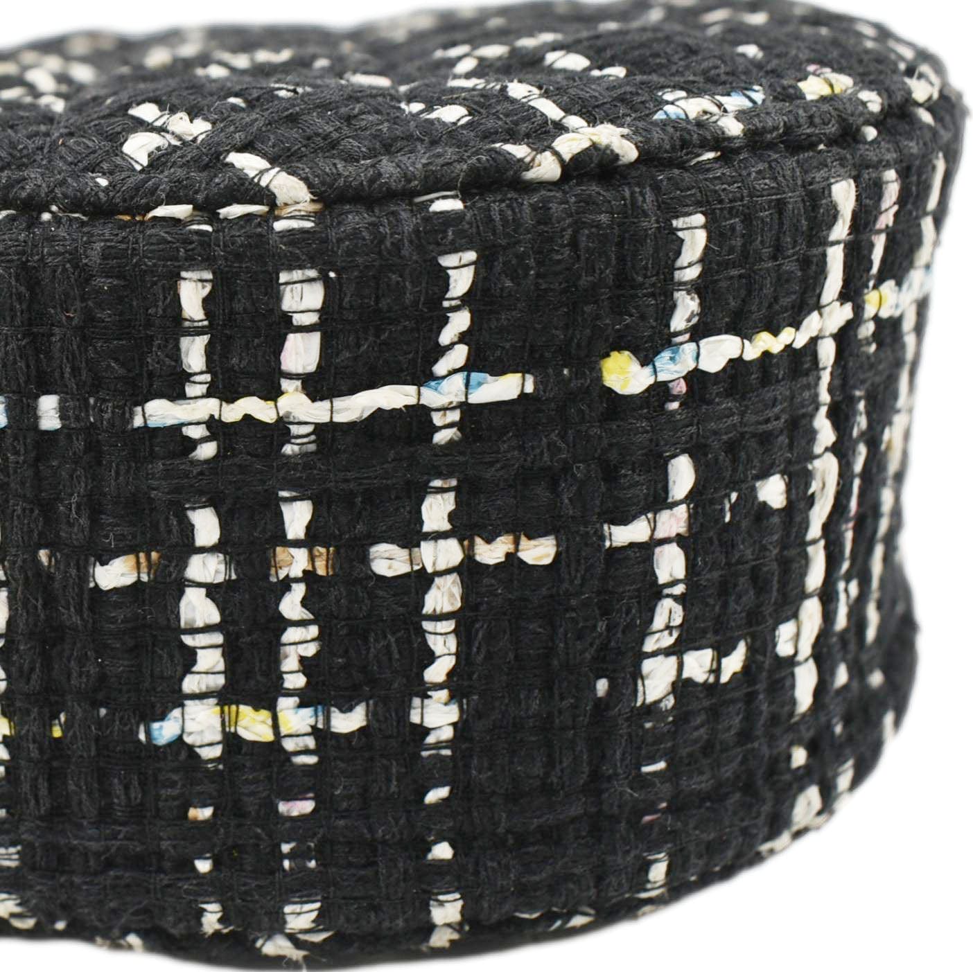 CHANEL Round Quilted Tweed Clutch Crossbody Bag Black - Image 10
