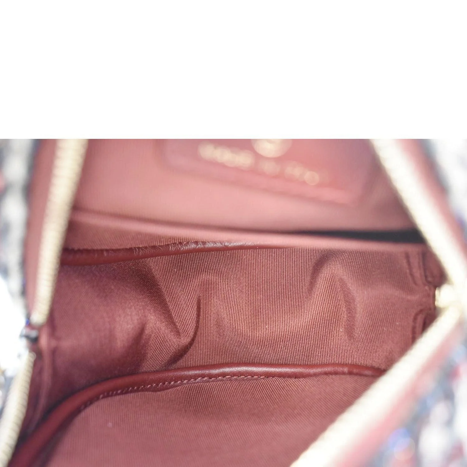 CHANEL Round Tweed Chain Clutch Crossbody Bag Red - Image 11