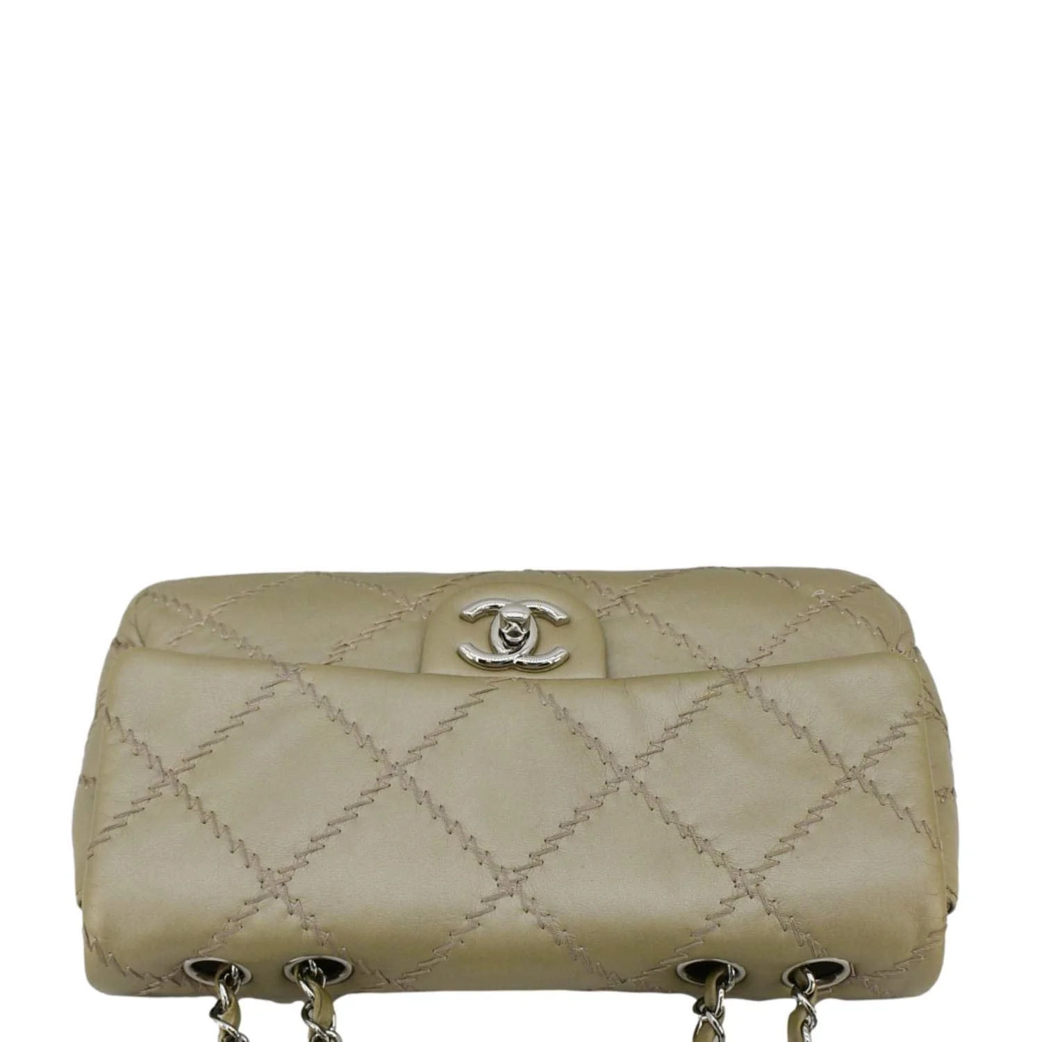 CHANEL Ultra Stitch Small Flap Quilted Calfskin Leather Crossbody Bag Beige - Image 5