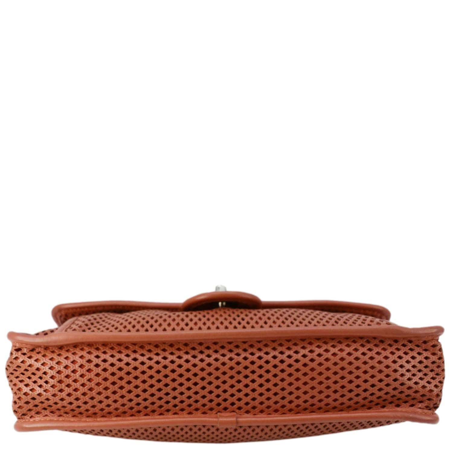 CHANEL Up in the Air Classic Flap Perforated Calfskin Shoulder Bag Orange - Image 11