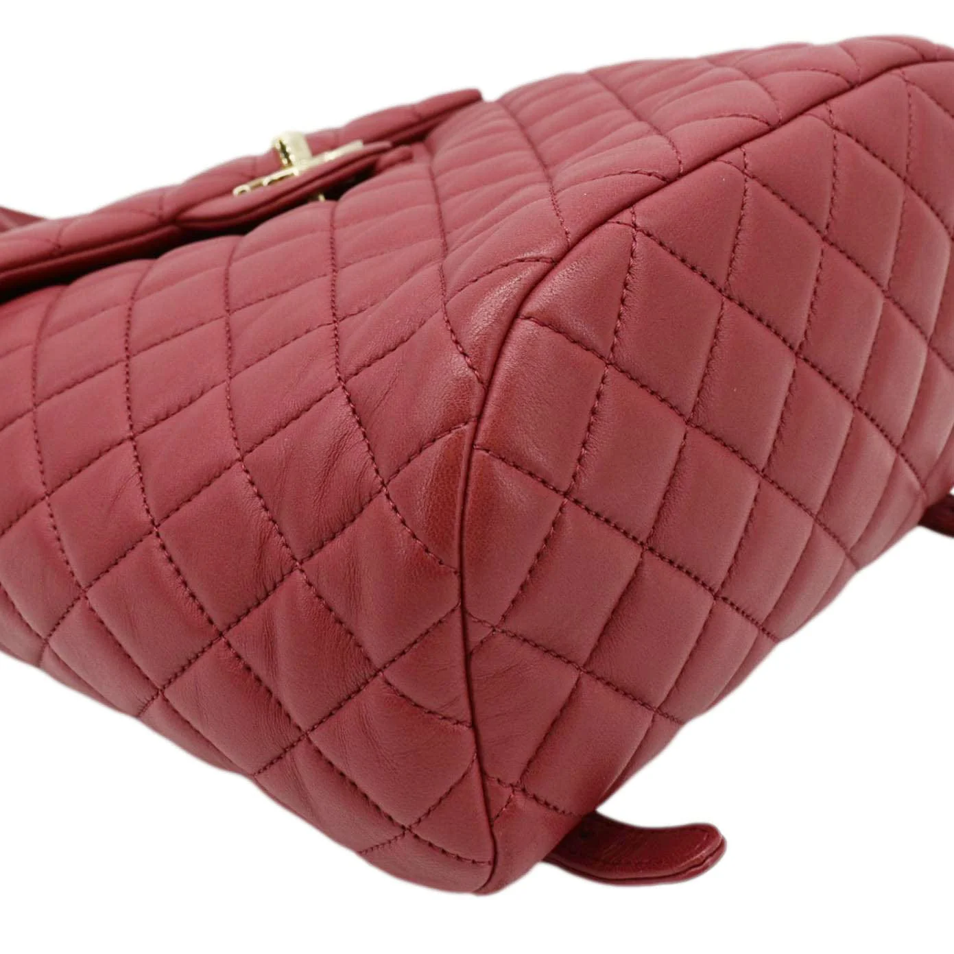 CHANEL Urban Spirit Quilted Leather Backpack Bag Red - Image 9