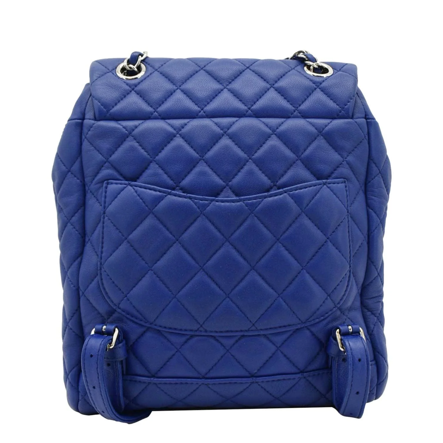 CHANEL Urban Spirit Quilted Leather Backpack Bag Blue - Image 3