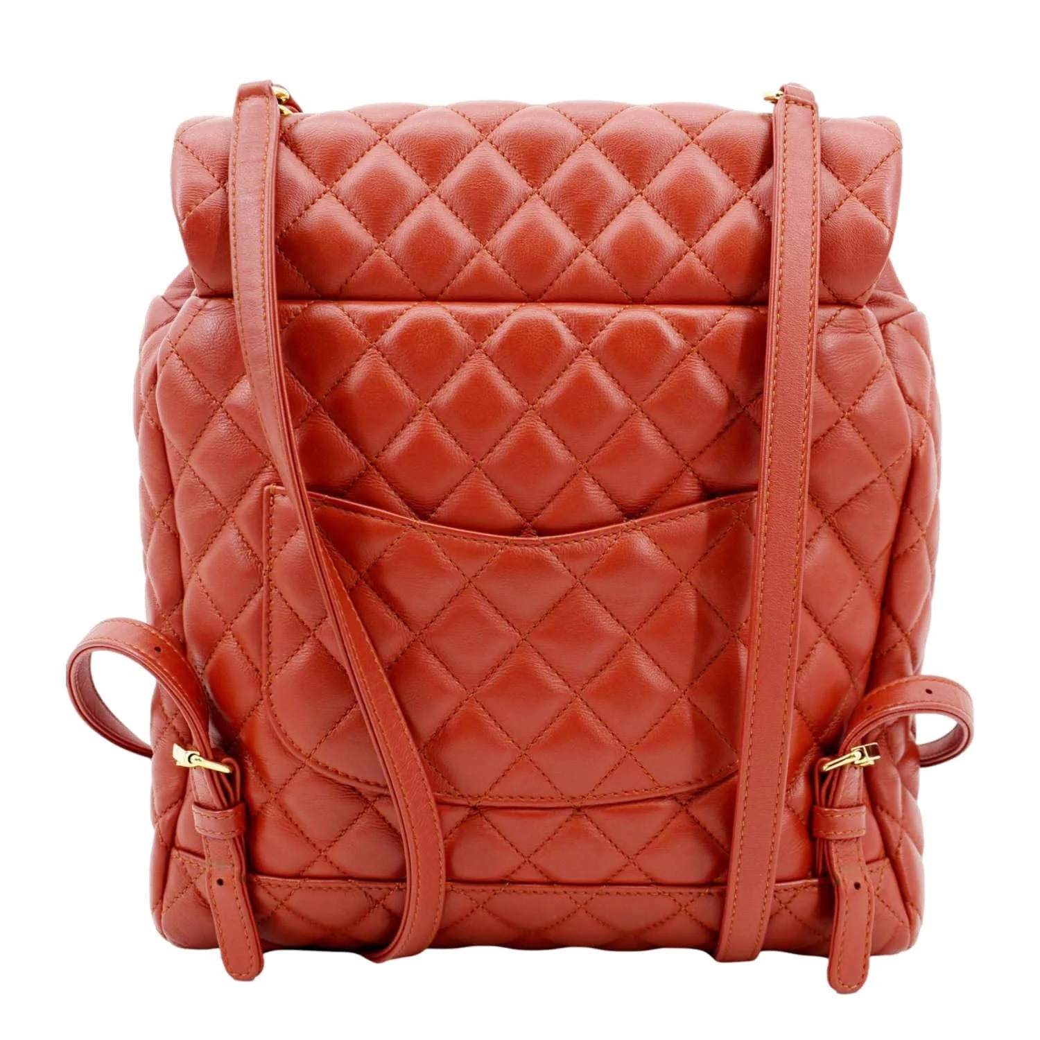 CHANEL Urban Spirit Large Quilted Leather Backpack Bag Red - Image 3