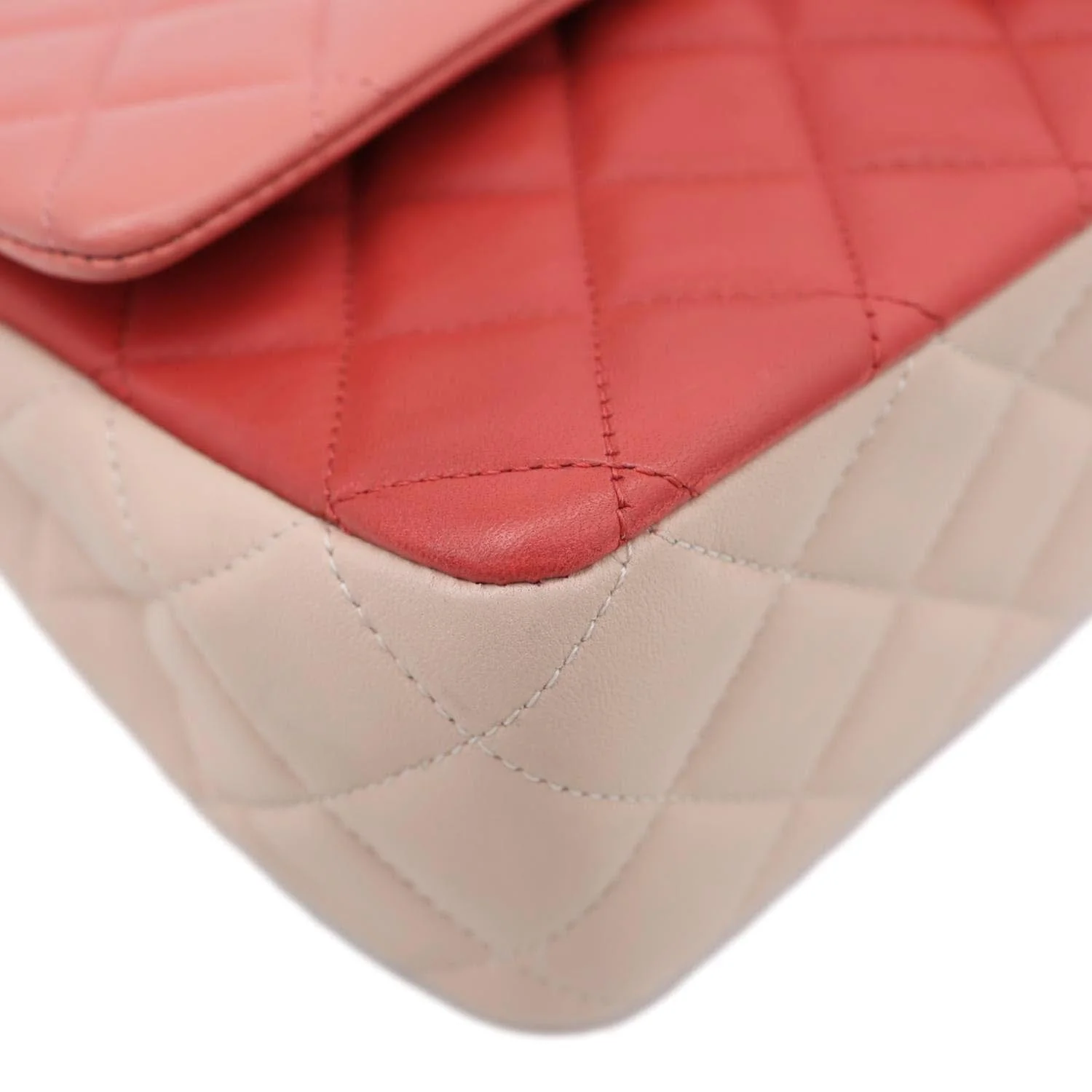 CHANEL Valentine Crystal Hearts Classic Flap Quilted Leather Shoulder Bag Tricolor - Image 9