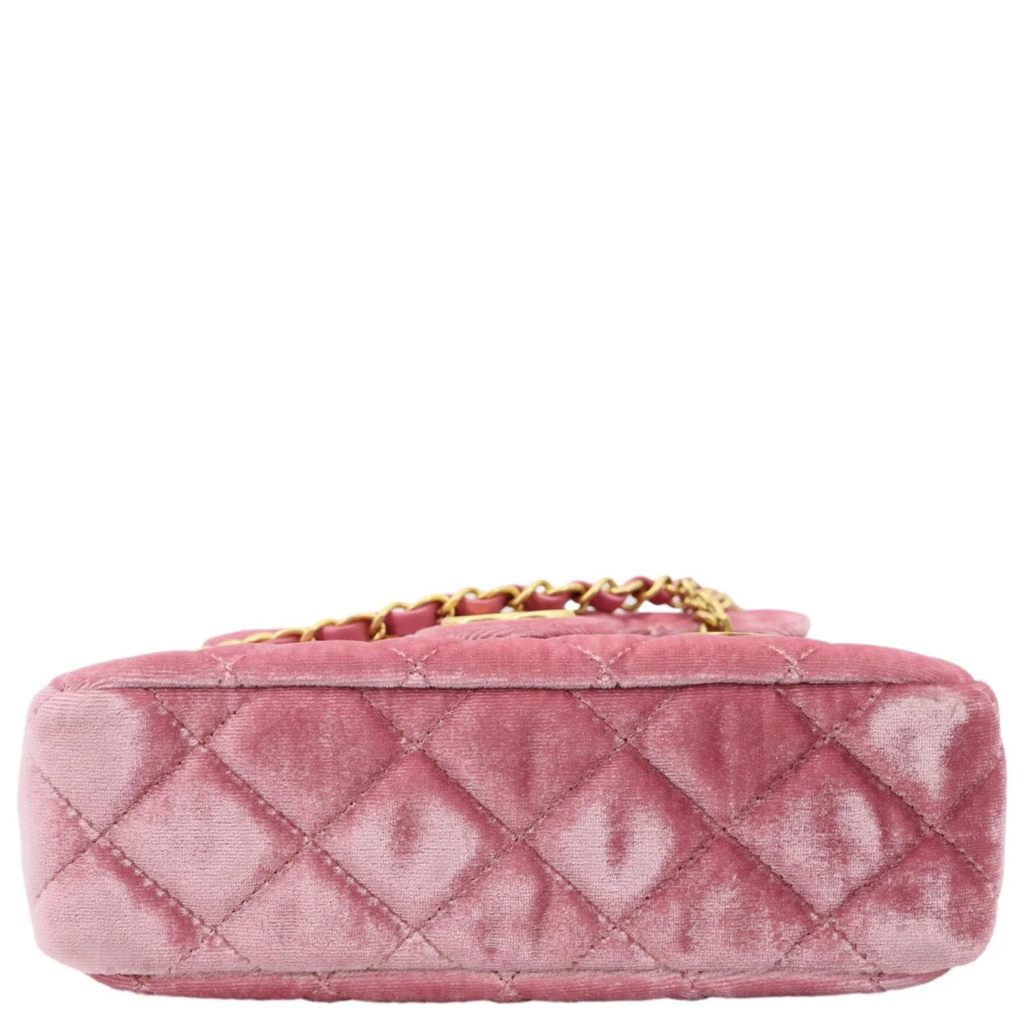 CHANEL Wavy CC Small Velvet Hobo Bag Pink - Image 10