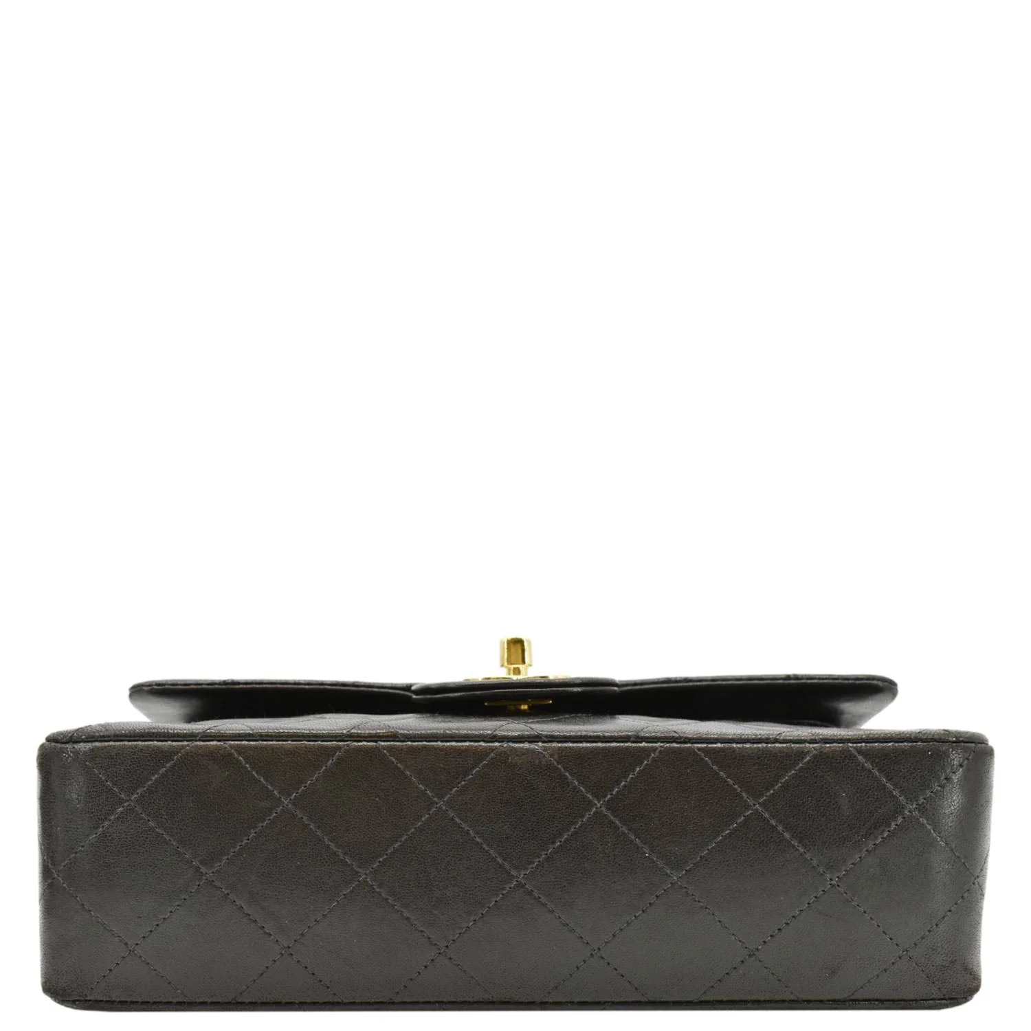 CHANEL Vintage Classic Double Flap Medium Quilted Leather Shoulder Bag Dark Brown - Image 11