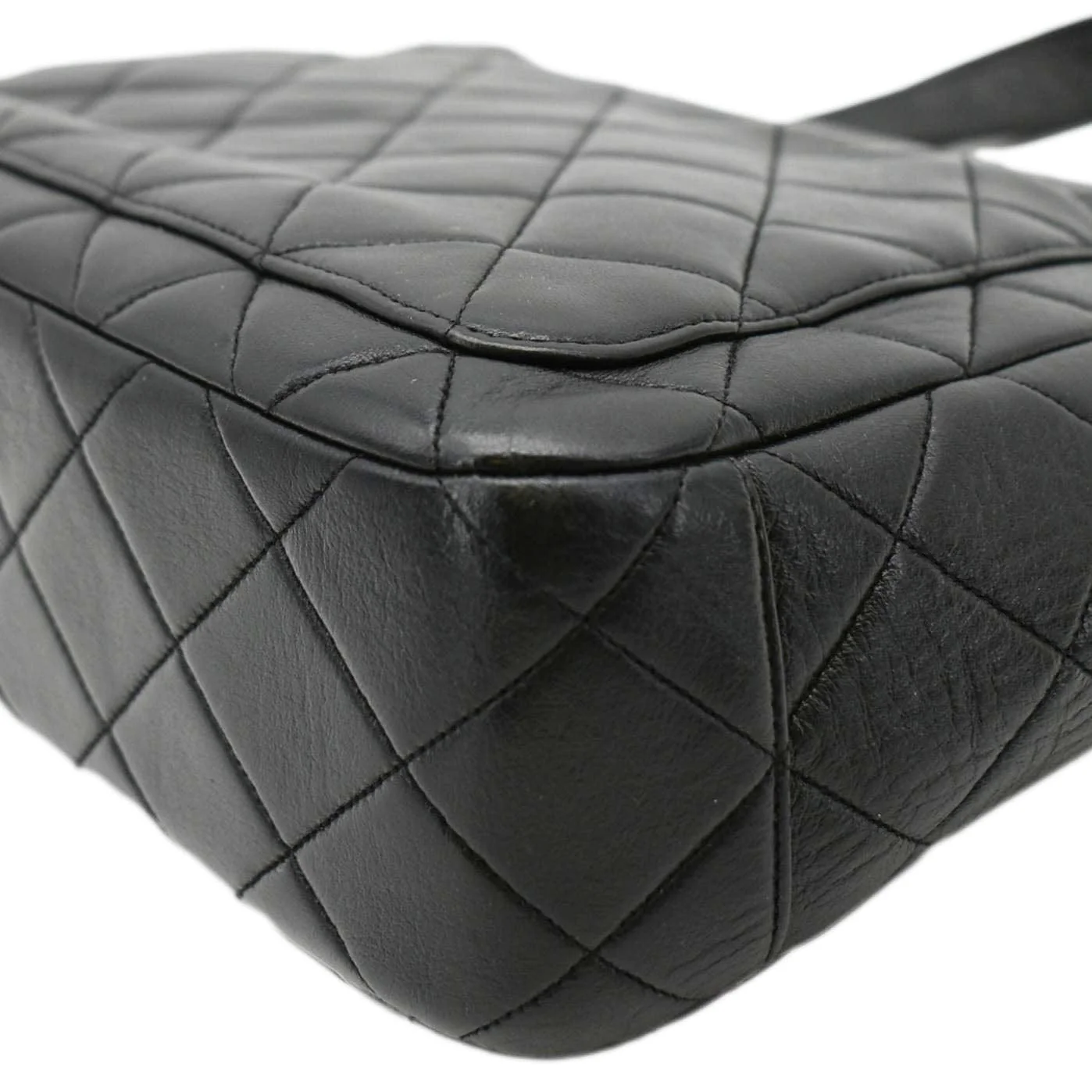 CHANEL Classic Flap Vintage Quilted Leather Tote Bag Black - Image 10