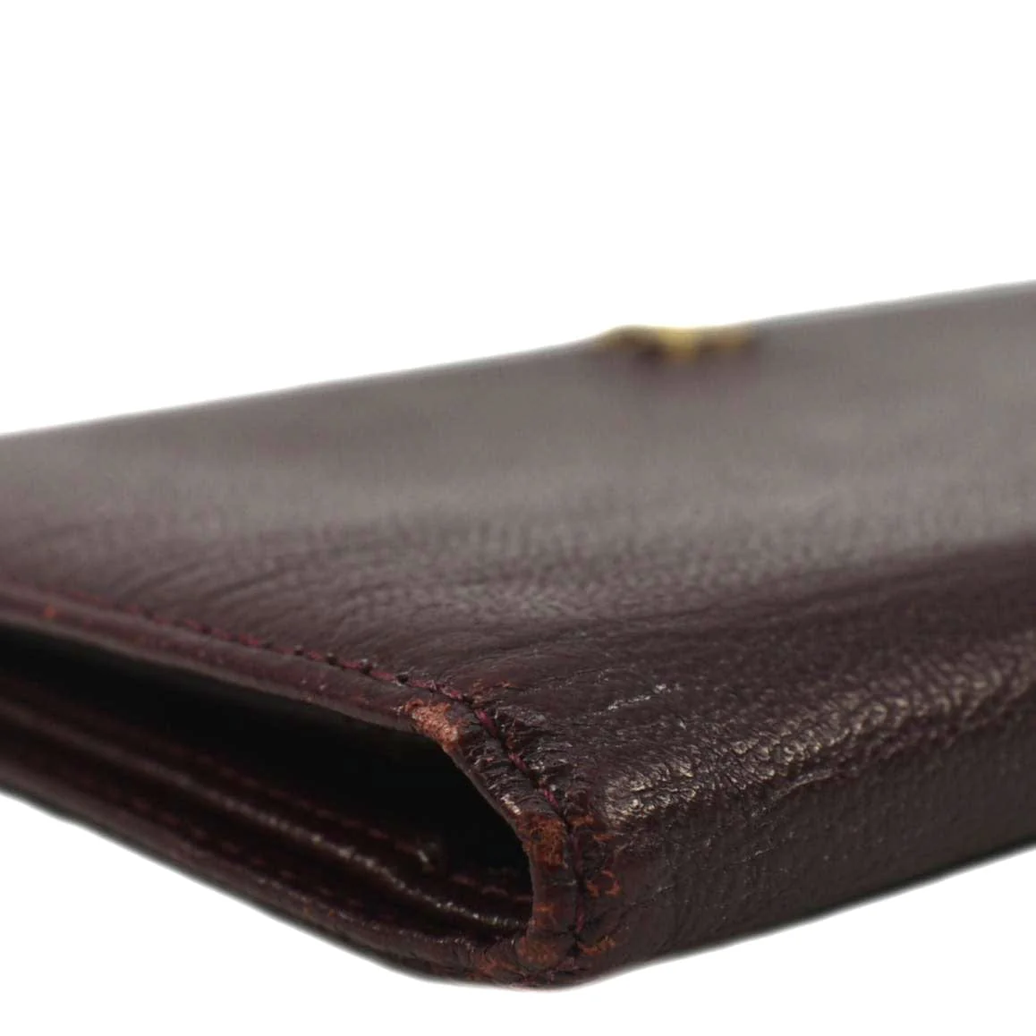 CHANEL Vintage L-Yen Leather Wallet Burgundy - Image 6