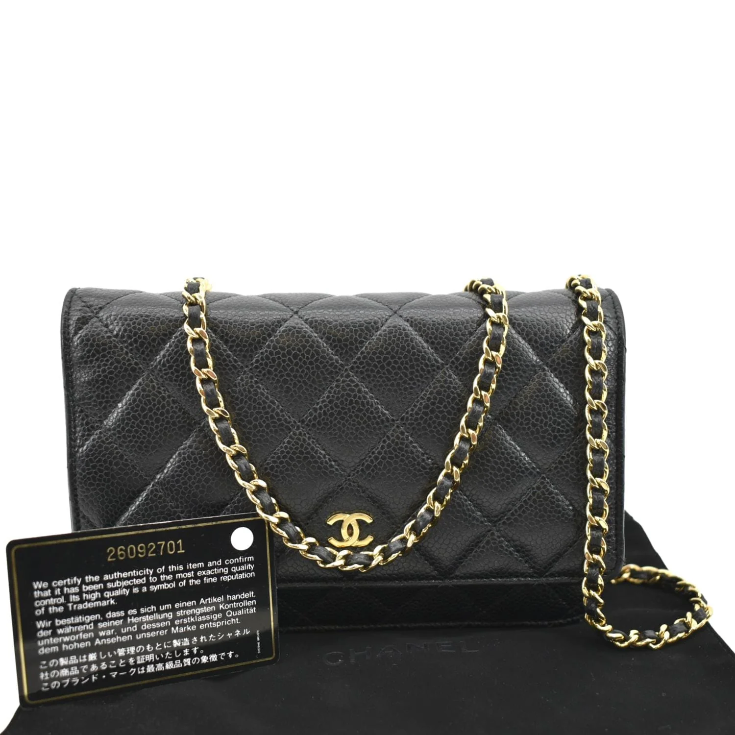 CHANEL Boy Woc Caviar Leather Wallet On Chain Clutch Bag Black - Image 3