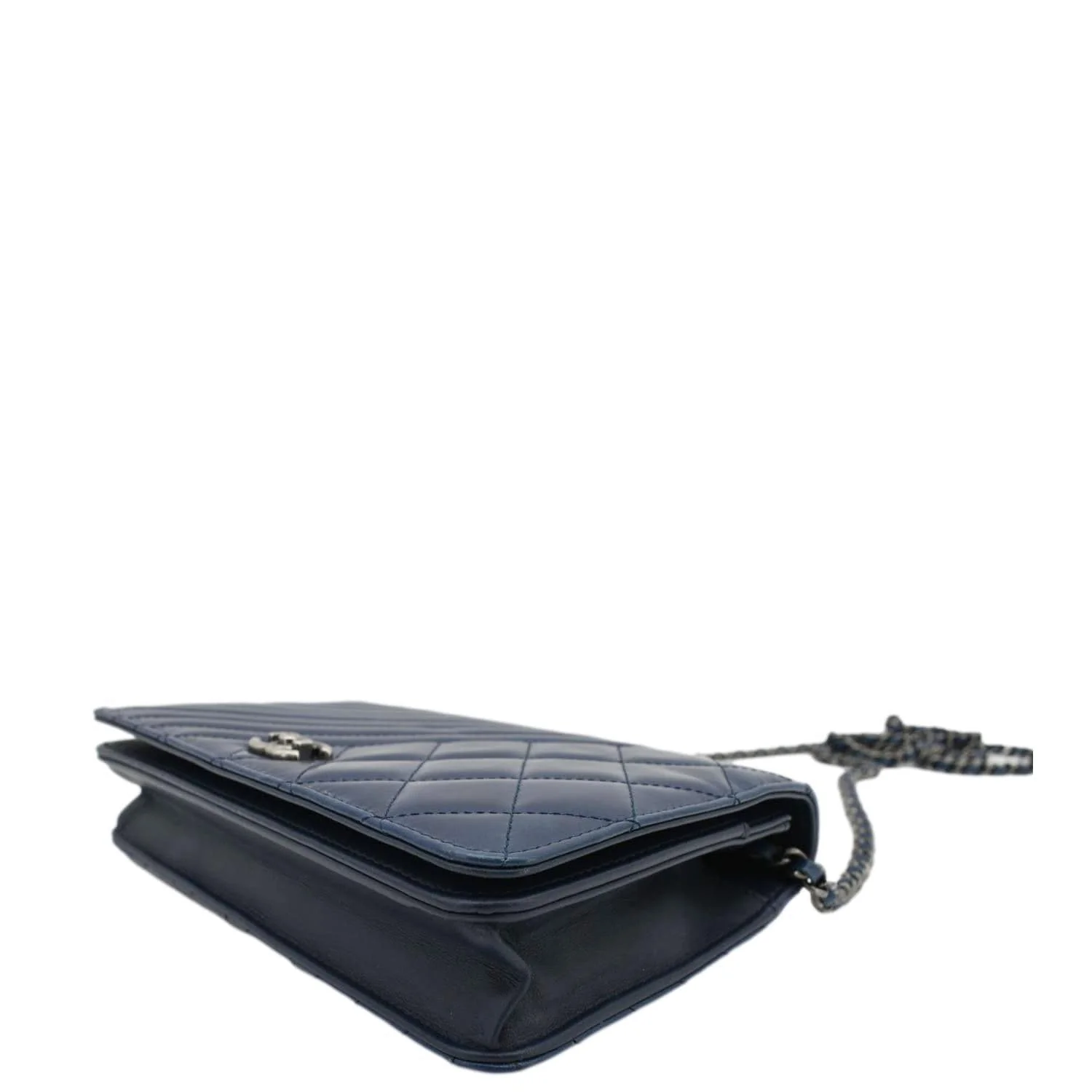 CHANEL Coco Boy Quilted Calfskin Leather Wallet On Chain Crossbody Bag Navy Blue - Image 13