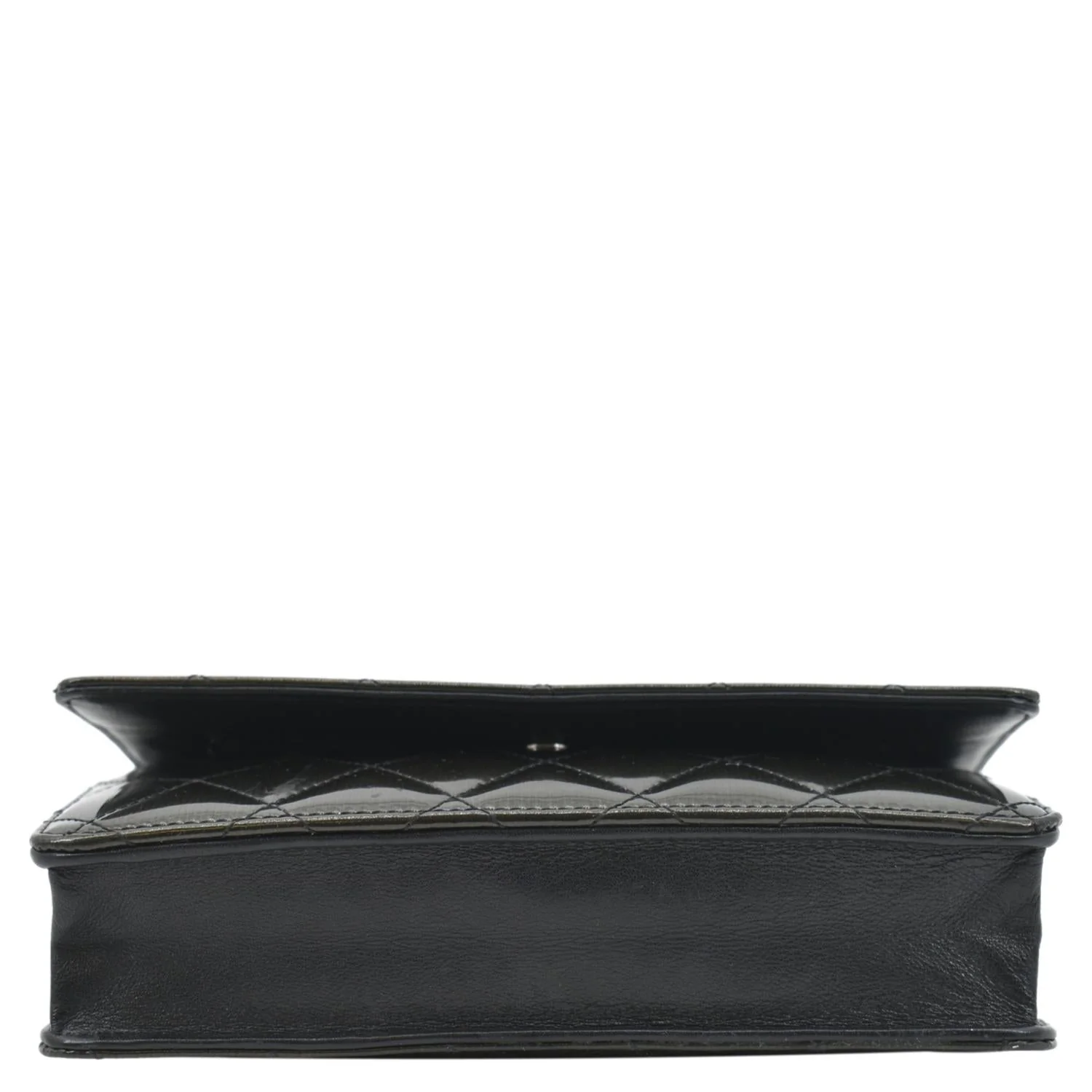 CHANEL Wallet on Chain Patent Leather Shoulder Bag Olive Green - Image 9