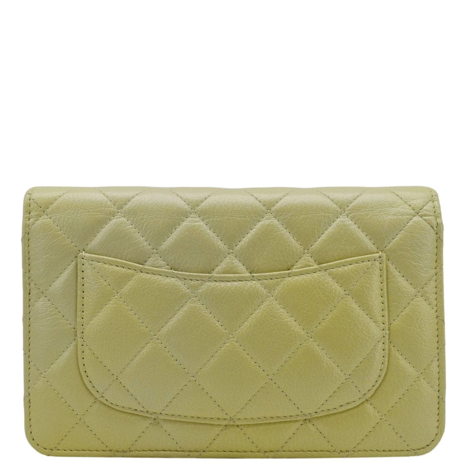 CHANEL WOC Quilted Leather Crossbody Bag Light Green - Image 3