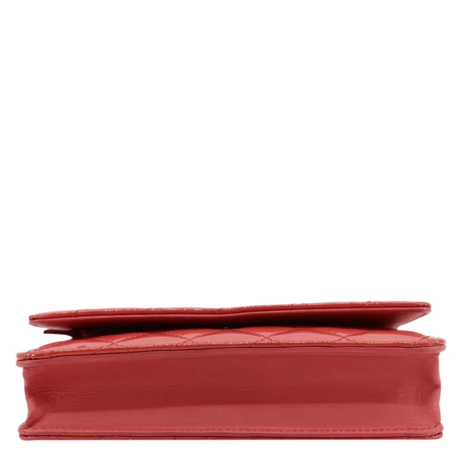 CHANEL WOC Quilted Patent Leather Crossbody Bag Red - Image 10