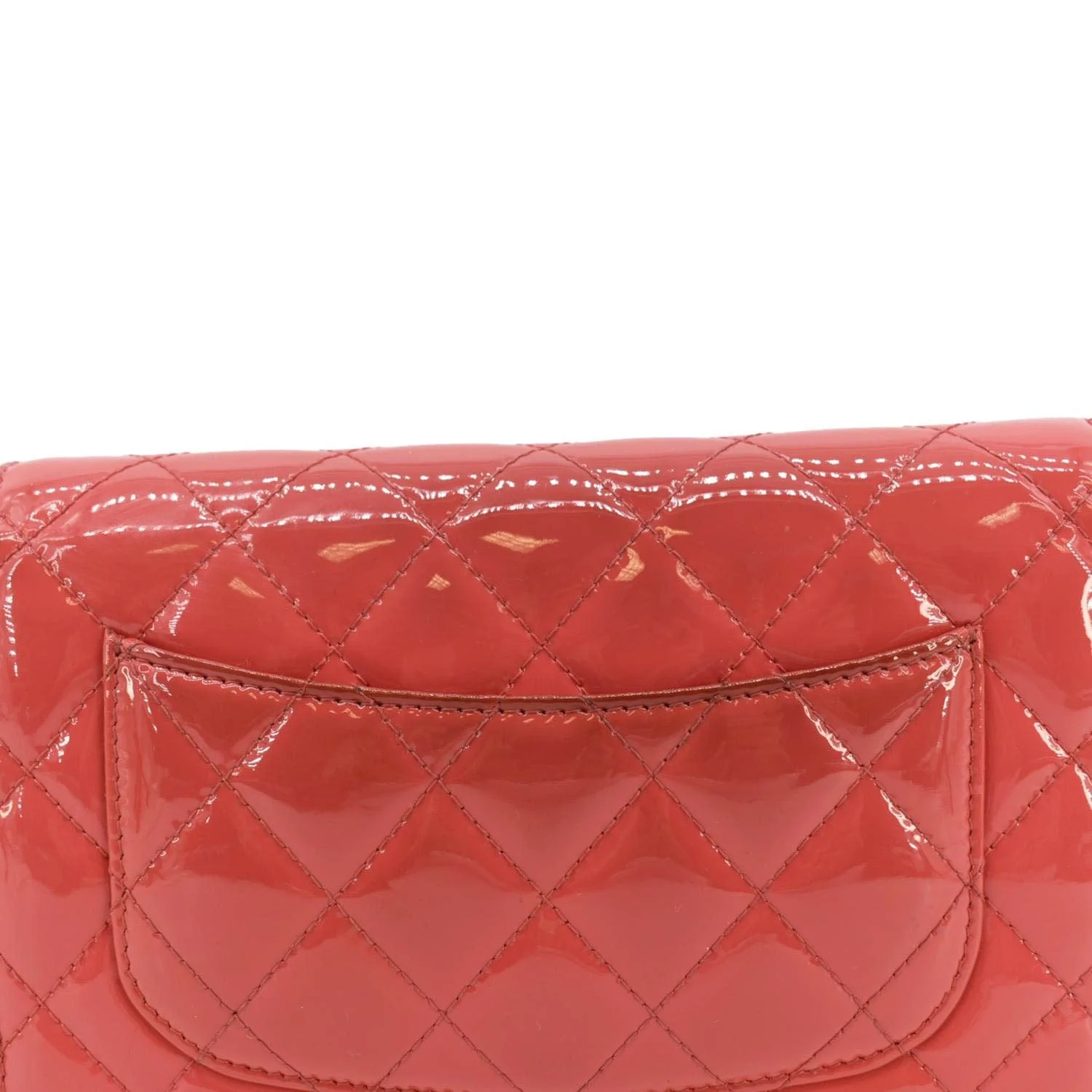 CHANEL WOC Quilted Patent Leather Crossbody Bag Red - Image 5