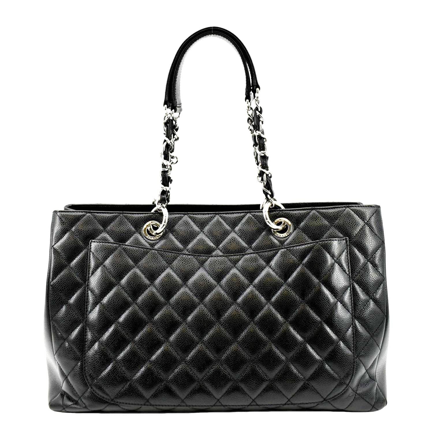 CHANEL XL Grand Quilted Caviar Leather Shopping Tote Bag Black - Image 4
