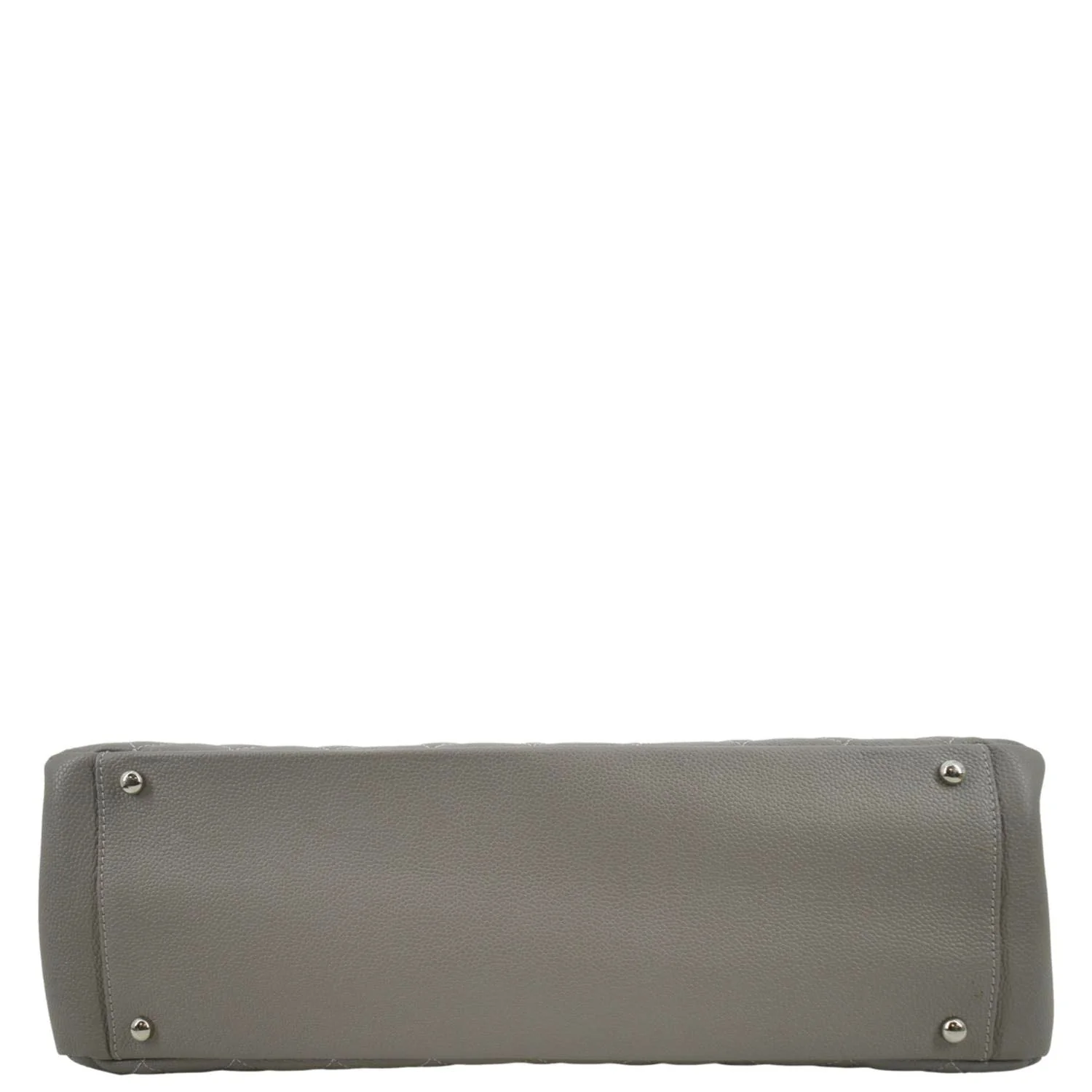 CHANEL XL Quilted Caviar Leather Shopping Tote Bag Gray - Image 9