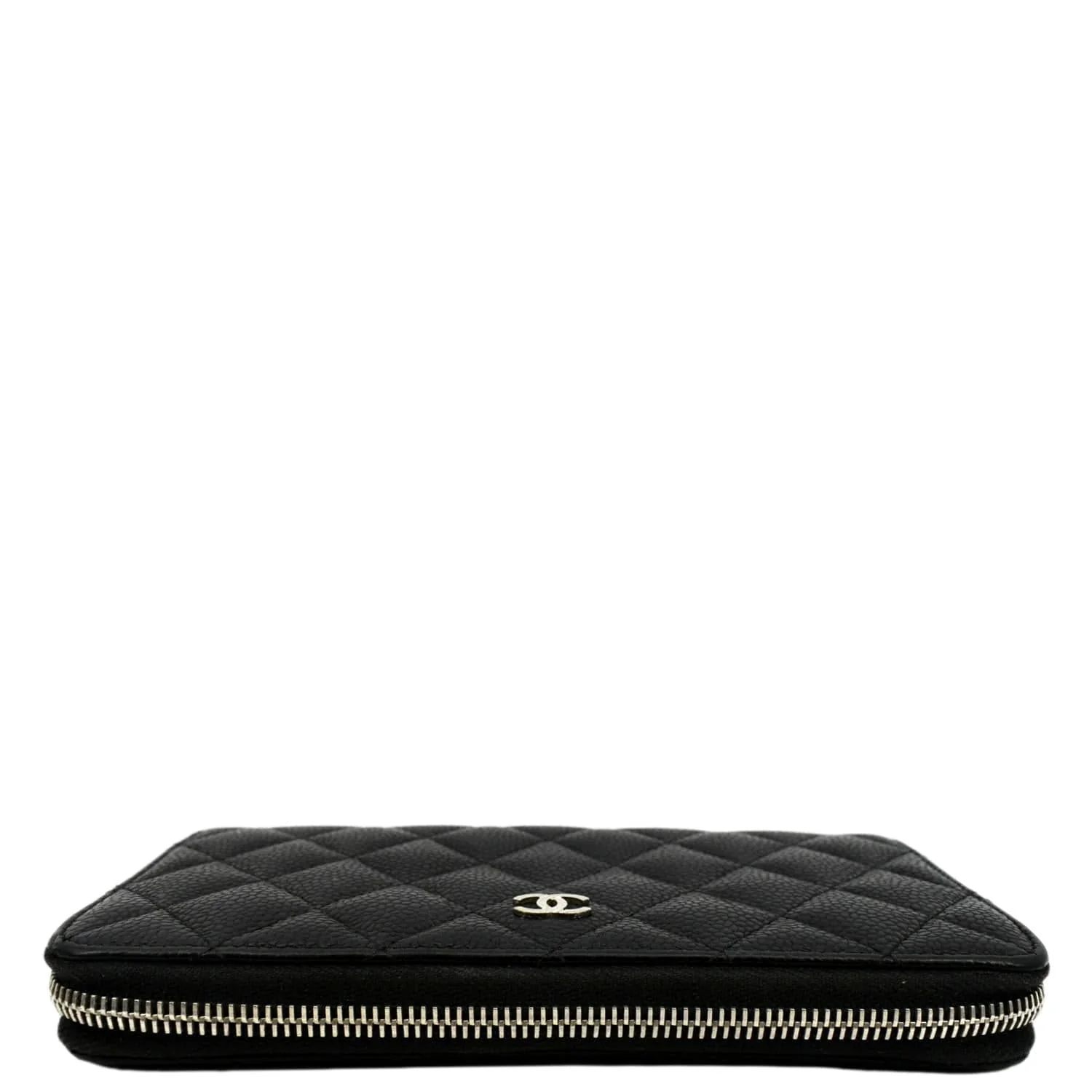 CHANEL Zip Around Quilted Caviar Leather Wallet Black - Image 3