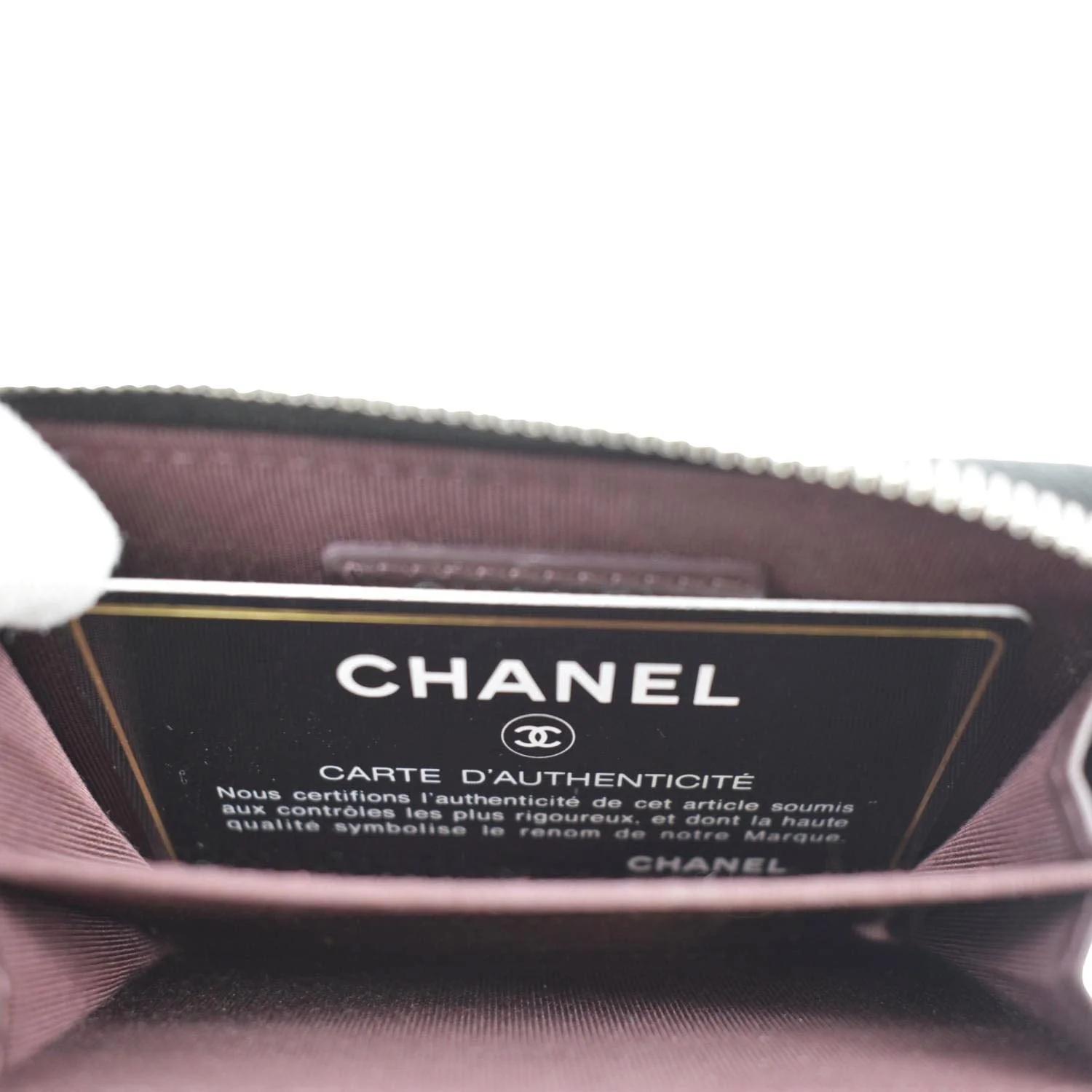 CHANEL Zip Around small Quilted Caviar Leather Wallet Black - Image 11