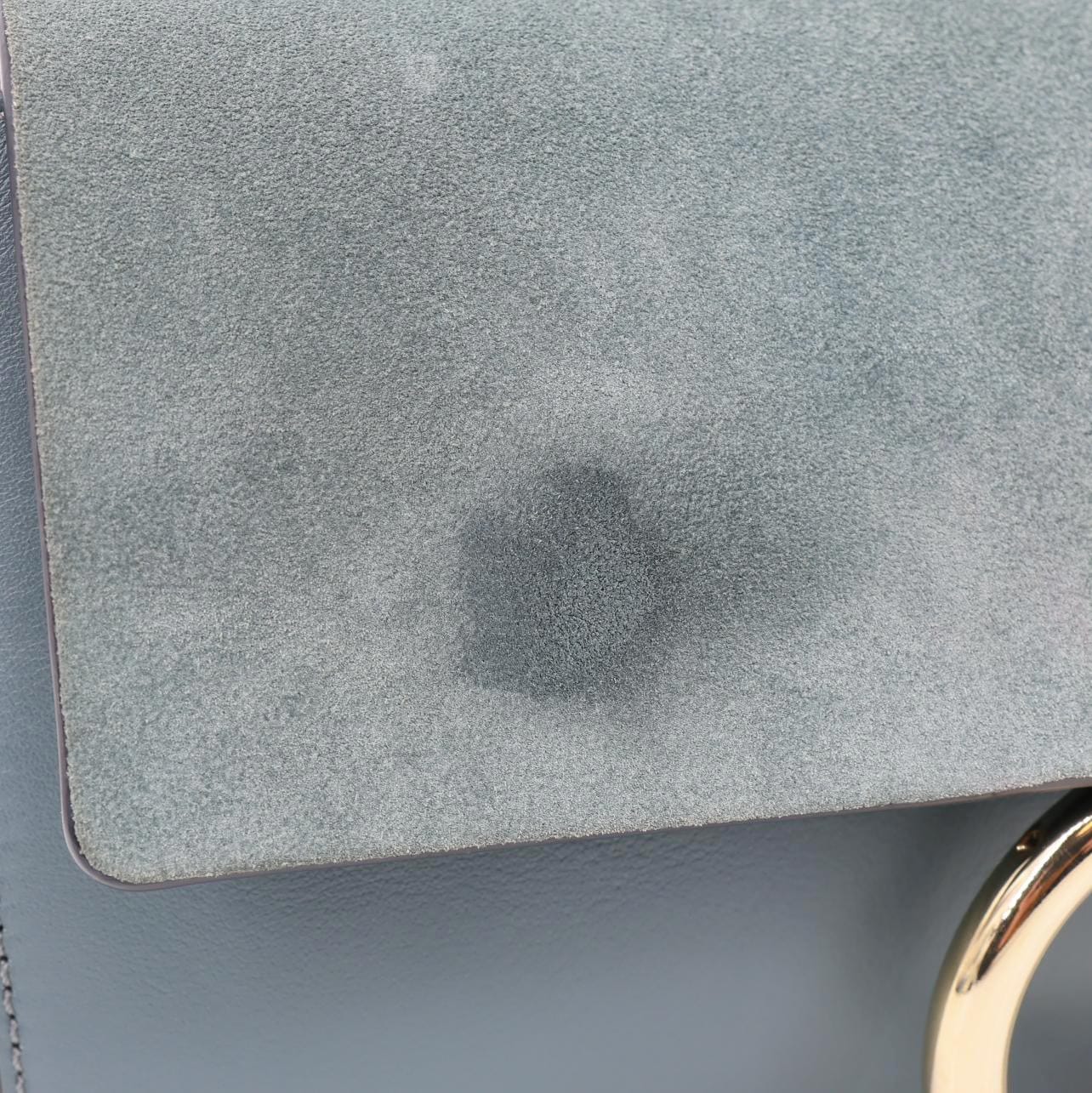 CHLOE Faye Small Suede Shoulder Bag Blue - Image 13