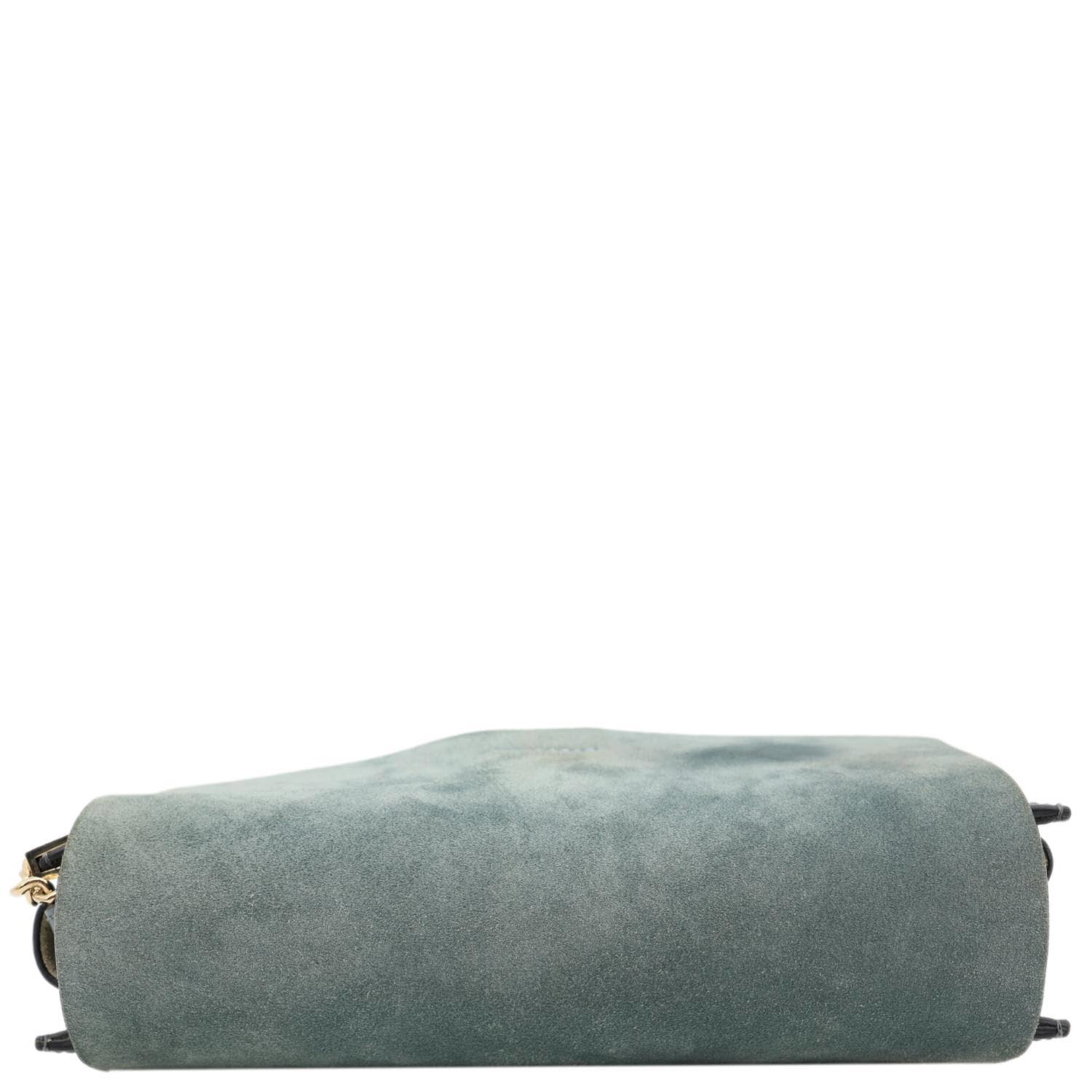 CHLOE Faye Small Suede Shoulder Bag Blue - Image 5
