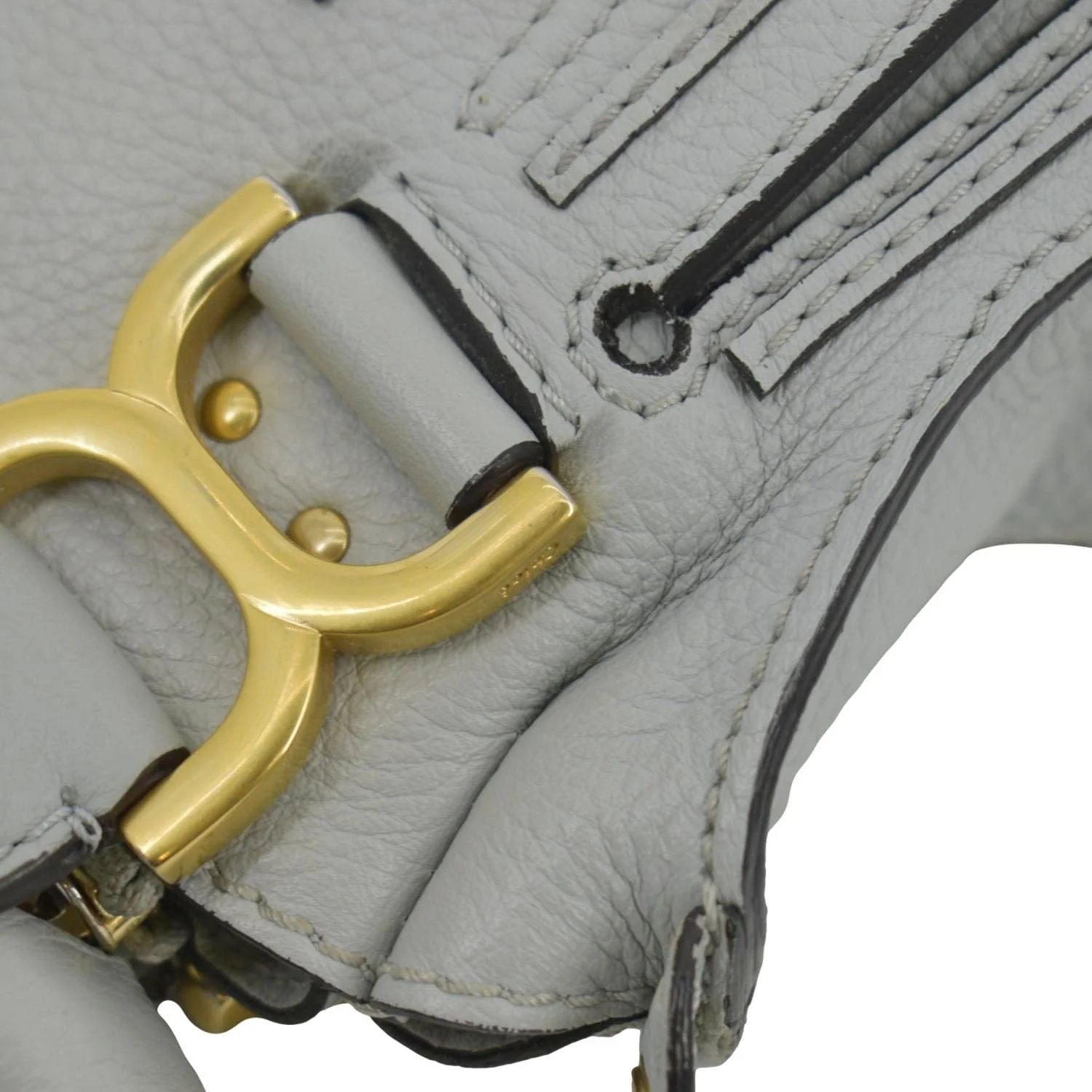 CHLOE Marcie Small Calfskin Leather Shoulder Bag Grey - Image 7