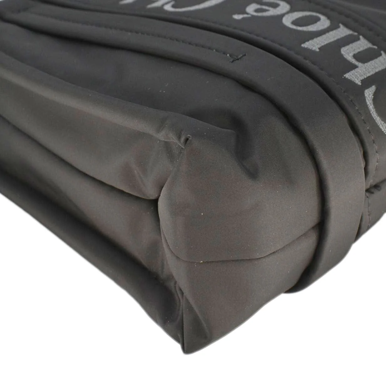 CHLOE Woody Small Nylon Tote Bag Black - Image 9