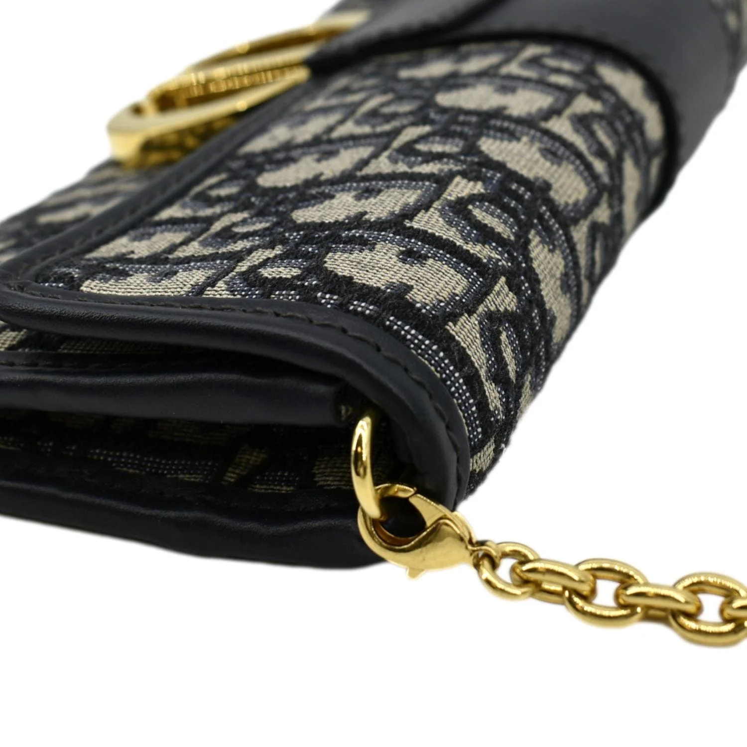 CHRISTIAN DIOR 30 Montaigne Oblique Jacquard Crossbody Clutch Blue - Image 5