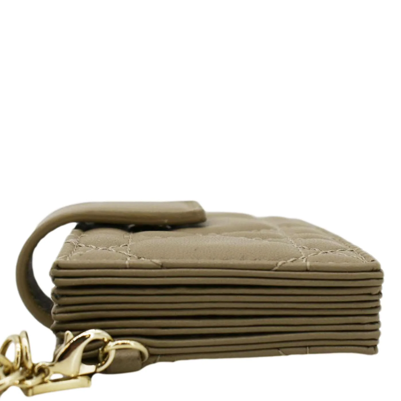 CHRISTIAN DIOR 5 Gusset Leather Card Holder Beige - Image 9
