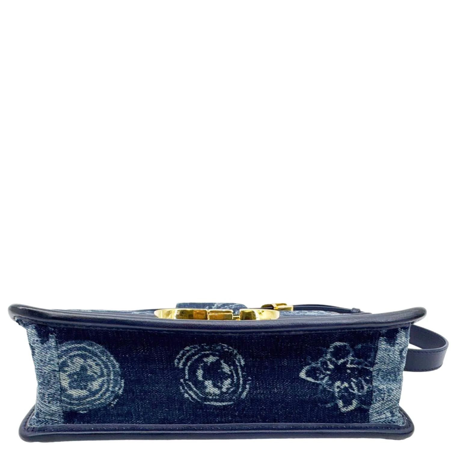 CHRISTIAN DIOR Montaigne 30 Flowers Print Denim Shoulder Bag Blue - Image 10