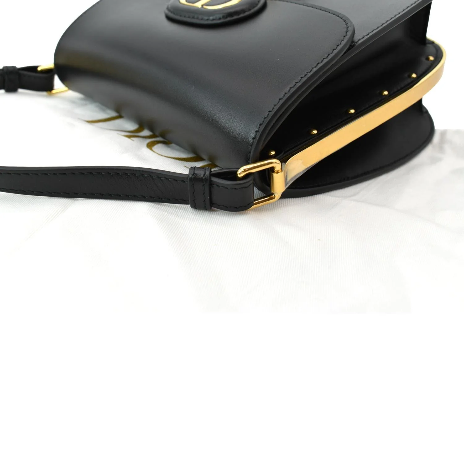 CHRISTIAN DIOR Bobby Frame Calfskin Leather Crossbody Bag Black - Image 6