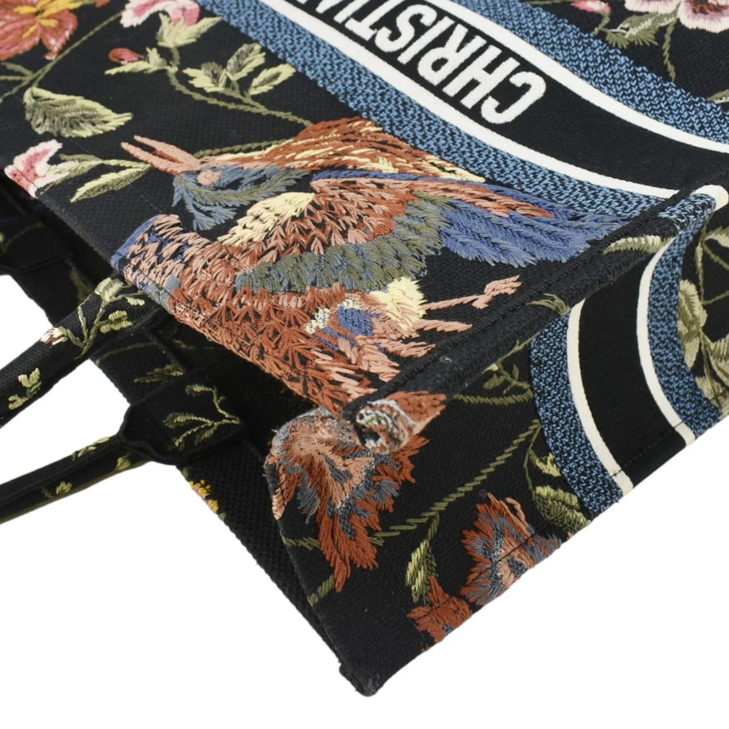 CHRISTIAN DIOR Book Embroidery Canvas Tote Bag Multicolor - Image 6