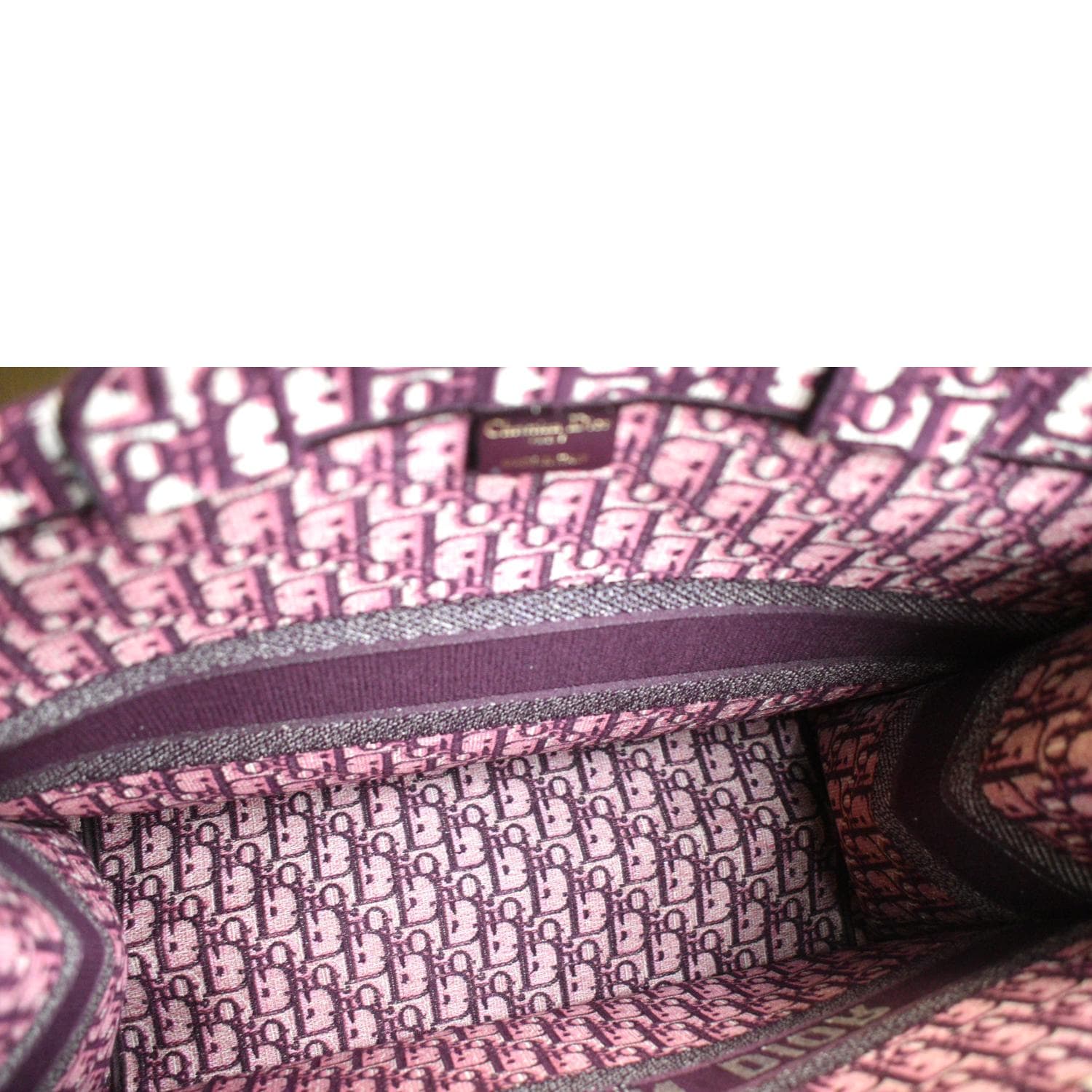 CHRISTIAN DIOR Book Oblique Embroidered Canvas Tote Bag Burgundy - Hot Deals - Image 10