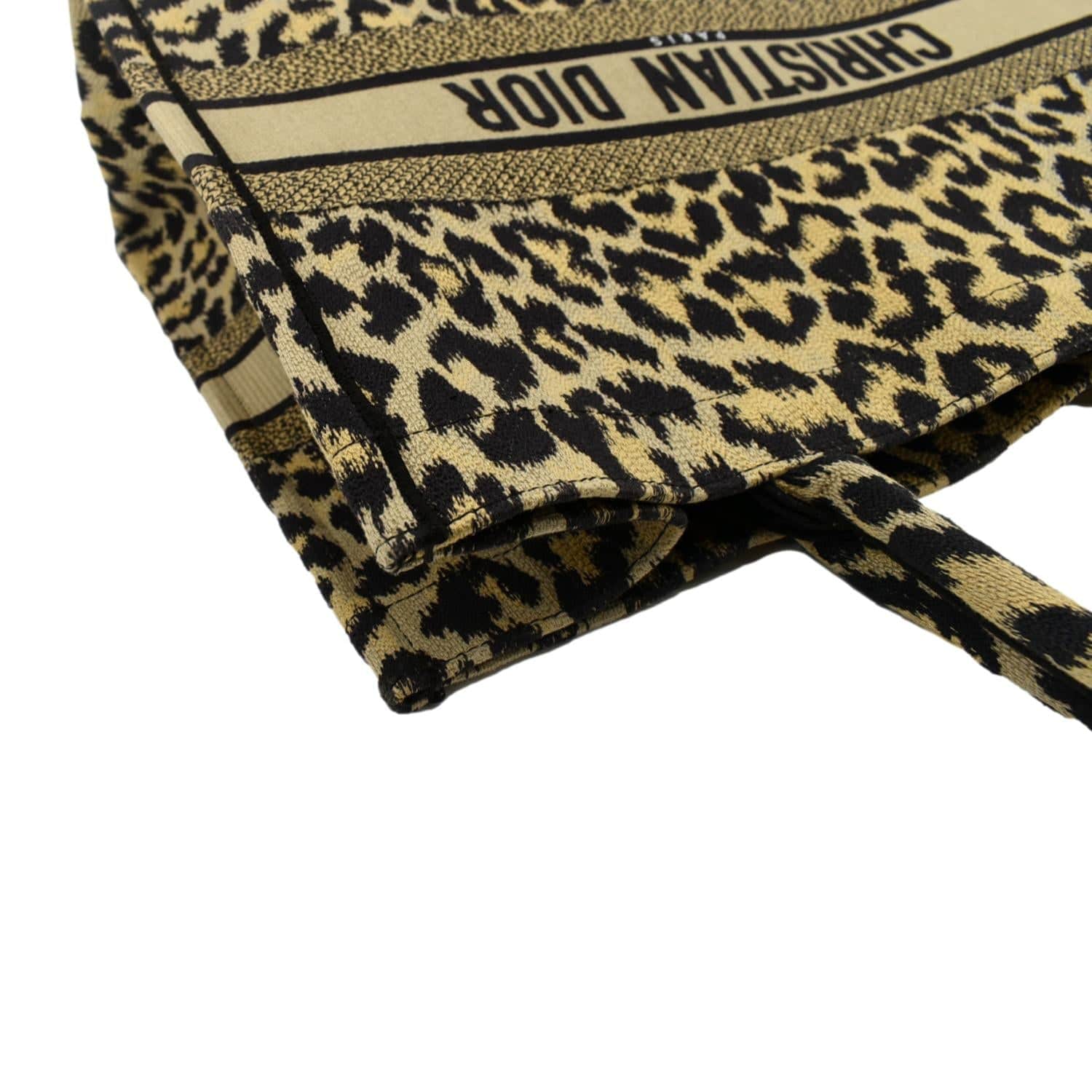 CHRISTIAN DIOR Leopard Large Book Mizza Embroidered Tote Bag Beige - Image 6