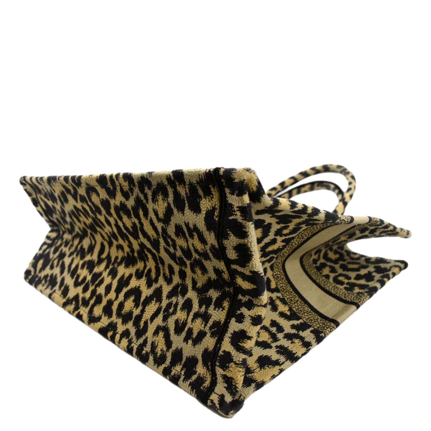 CHRISTIAN DIOR Leopard Large Book Mizza Embroidered Tote Bag Beige - Image 7