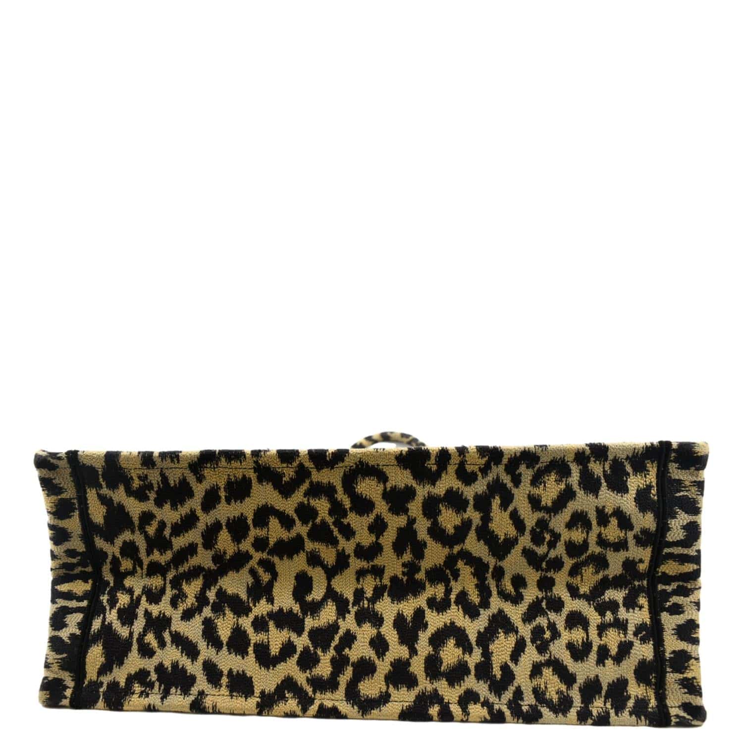 CHRISTIAN DIOR Leopard Large Book Mizza Embroidered Tote Bag Beige - Image 9