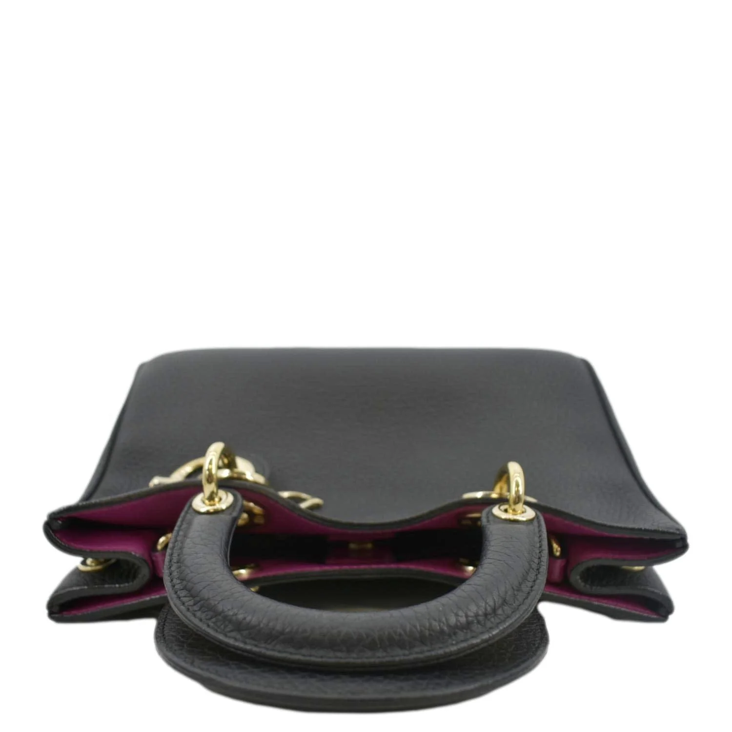 CHRISTIAN DIOR Diorissimo Leather Tote Bag Black - Image 4